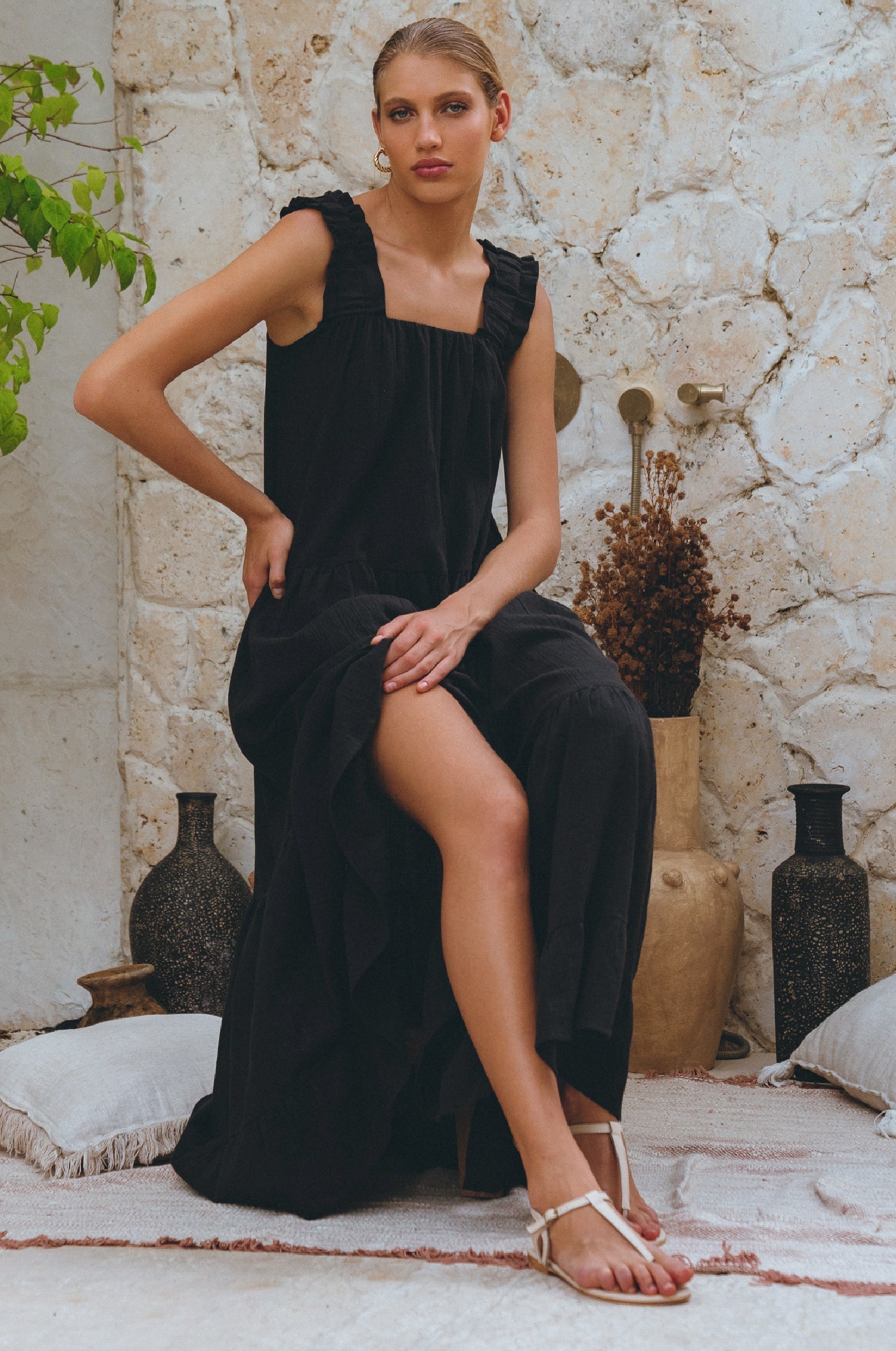 La Palma Linen Maxi Dress-thumbmail-7