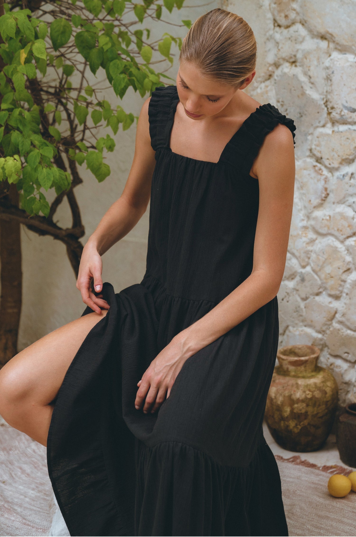La Palma Linen Maxi Dress-thumbmail-2