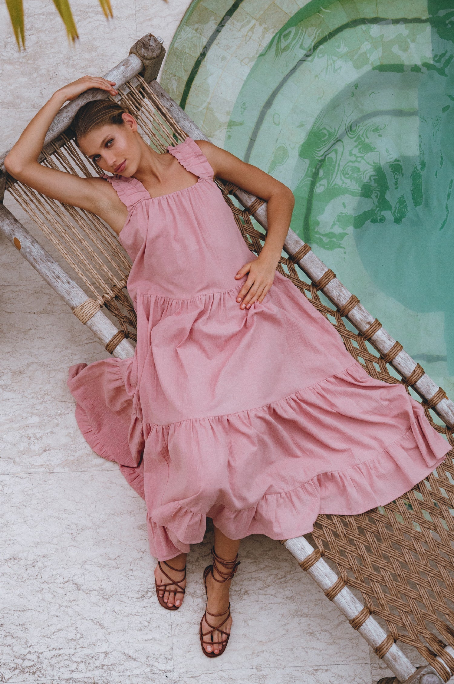 La Palma Linen Maxi Dress-thumbmail-1