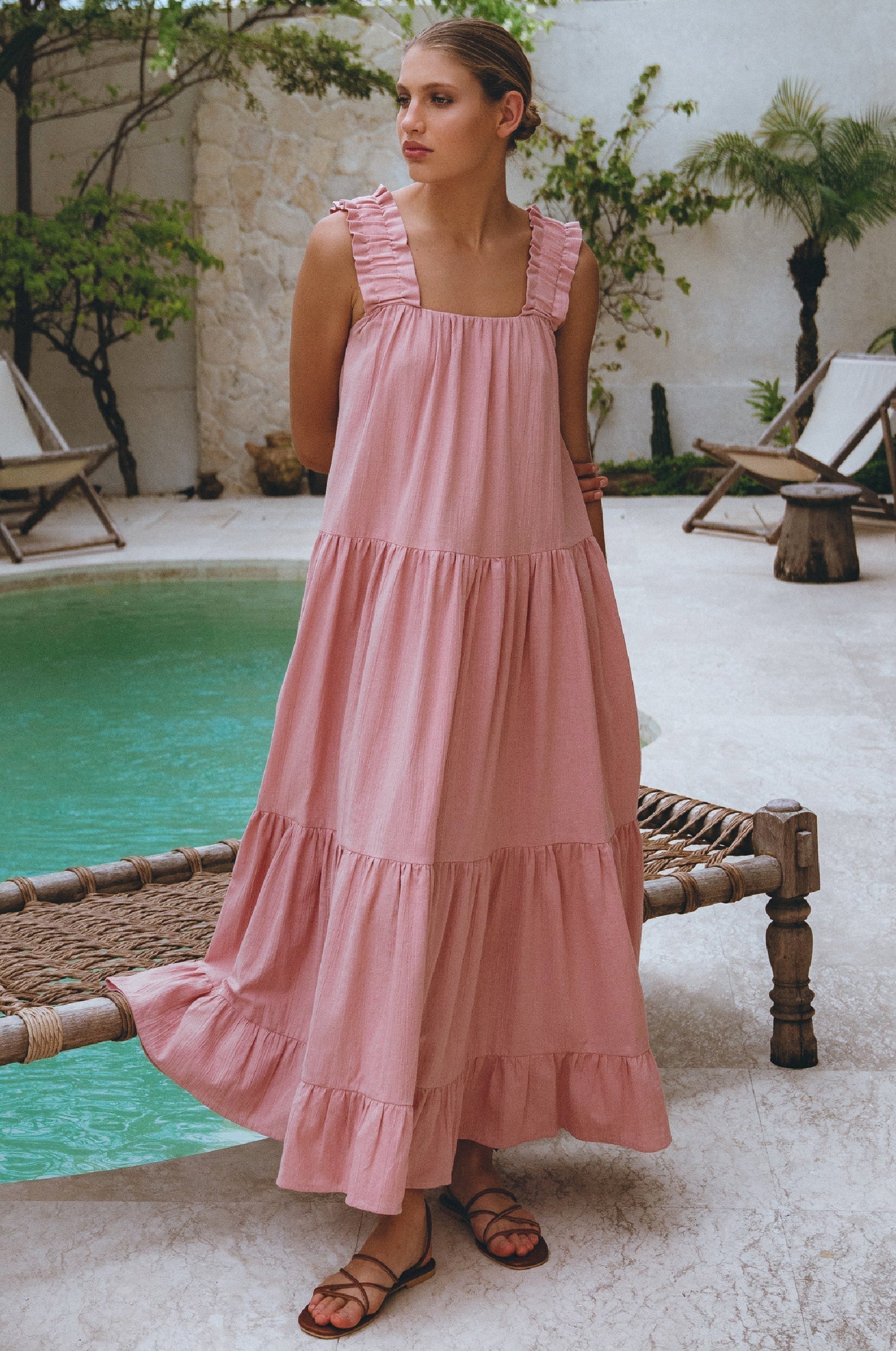 La Palma Linen Maxi Dress-thumbmail-7