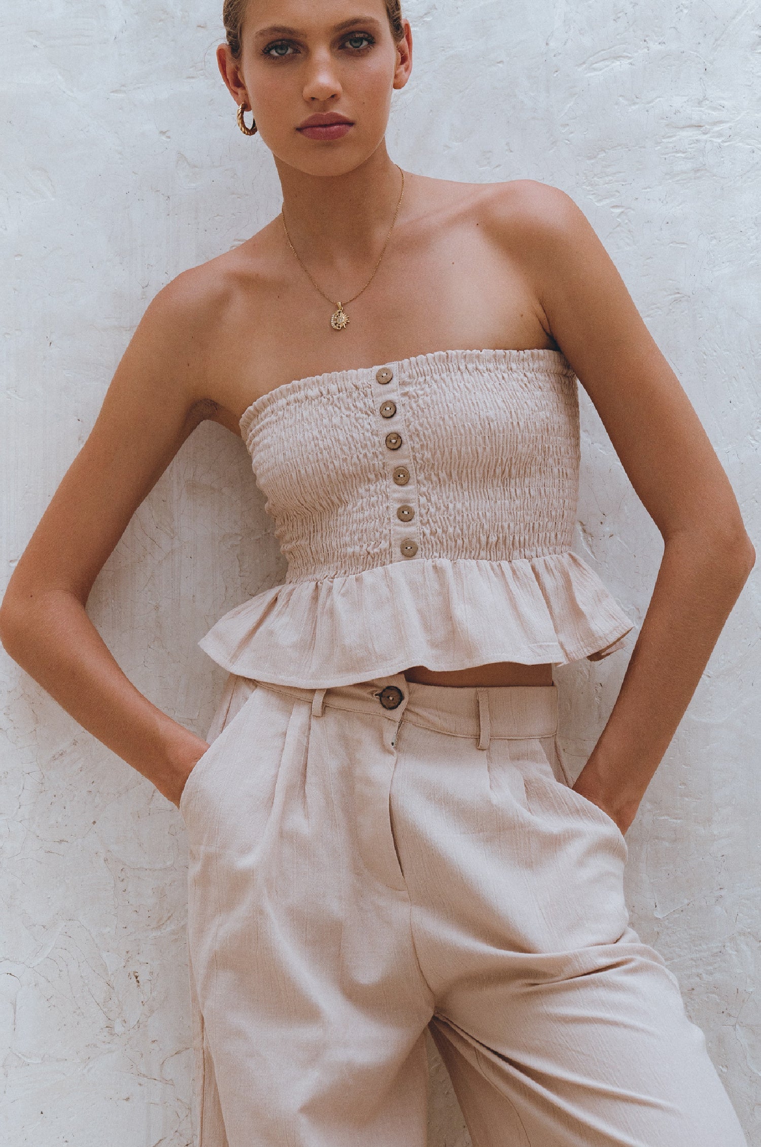 Laura Smocked Linen Top-thumbmail-11