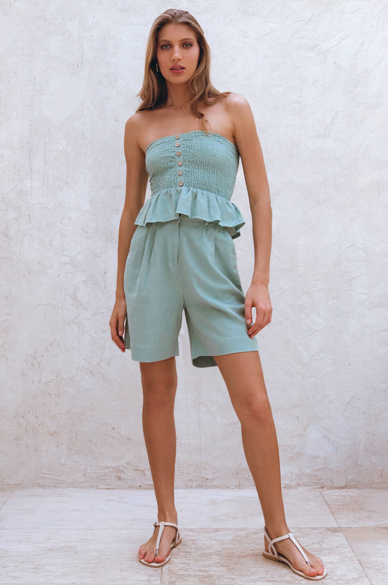 Laura Smocked Linen Top-thumbmail-4