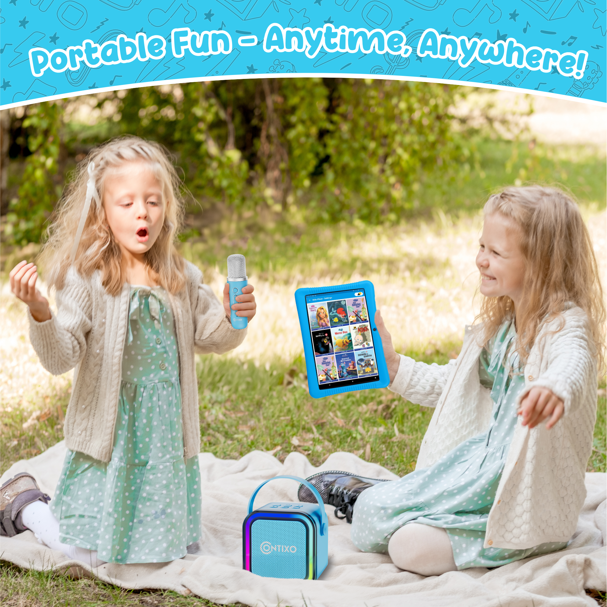Contixo K102 10" Kids Tablet With Kids Bluetooth Karaoke and Two Microphones-thumbmail-2