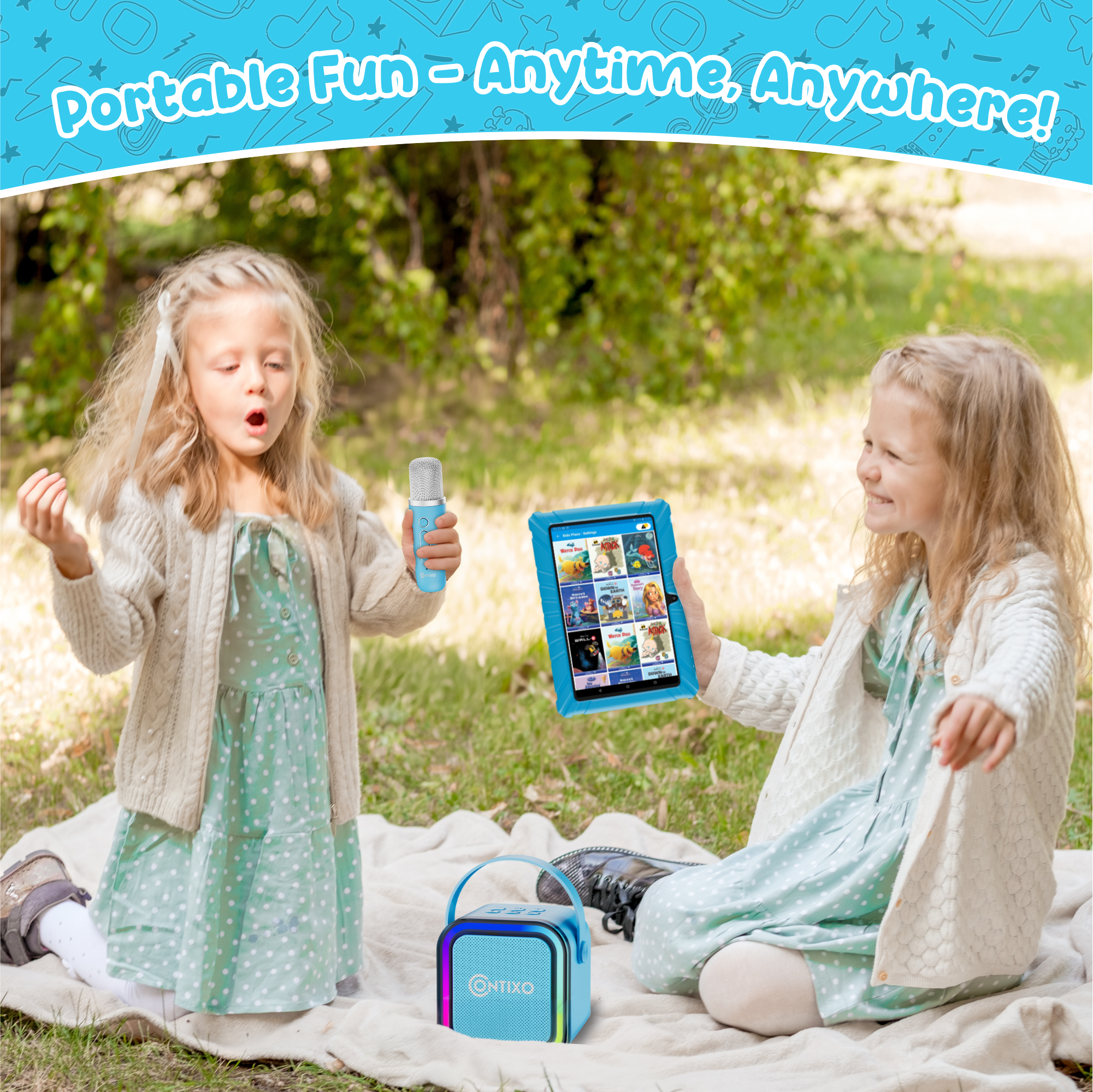 Contixo V8 7" Kids Tablet With Kids Bluetooth Karaoke and Two Microphones-thumbmail-2