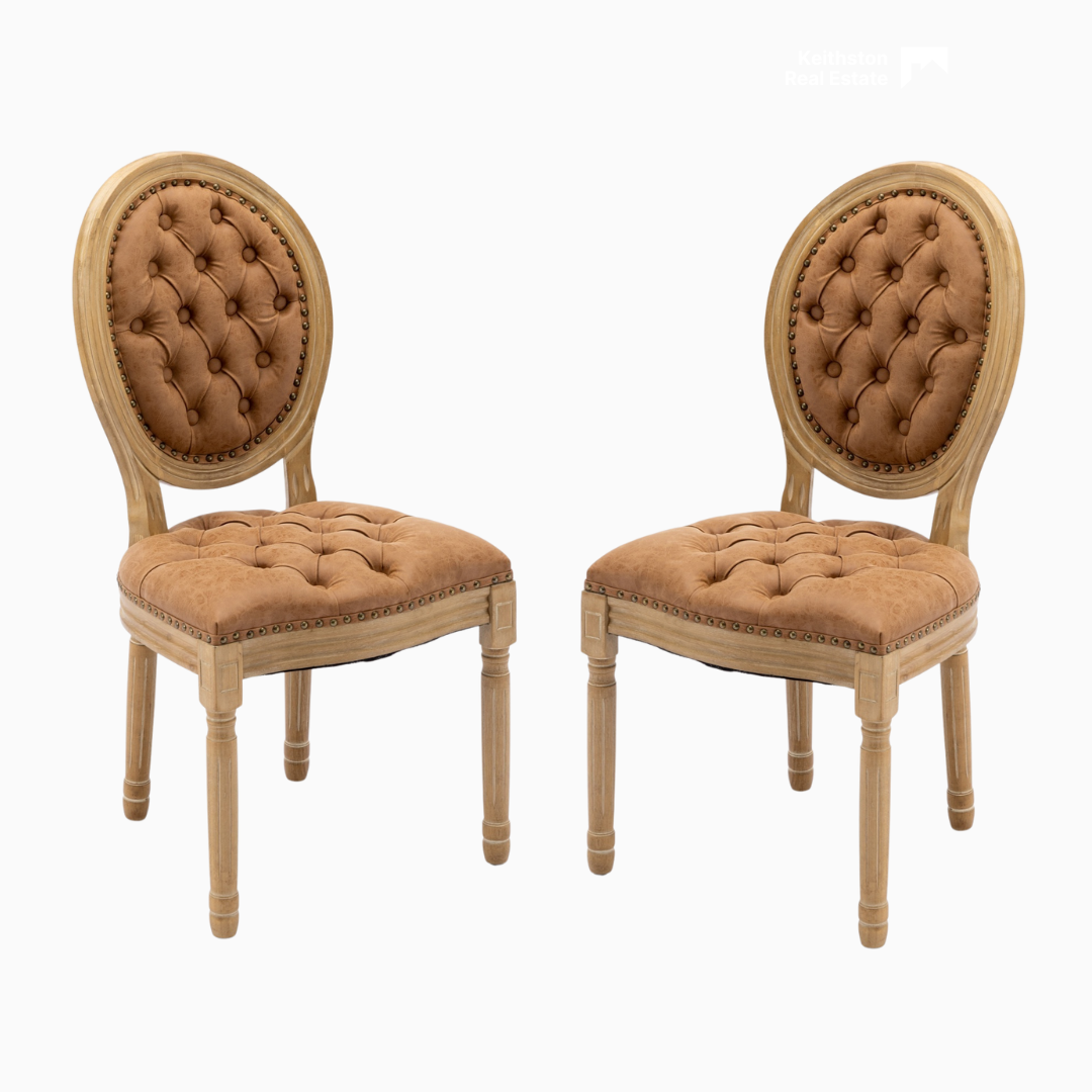 Set of 2 French Style Solid Wood Antique Dining Chairs-thumbmail-7