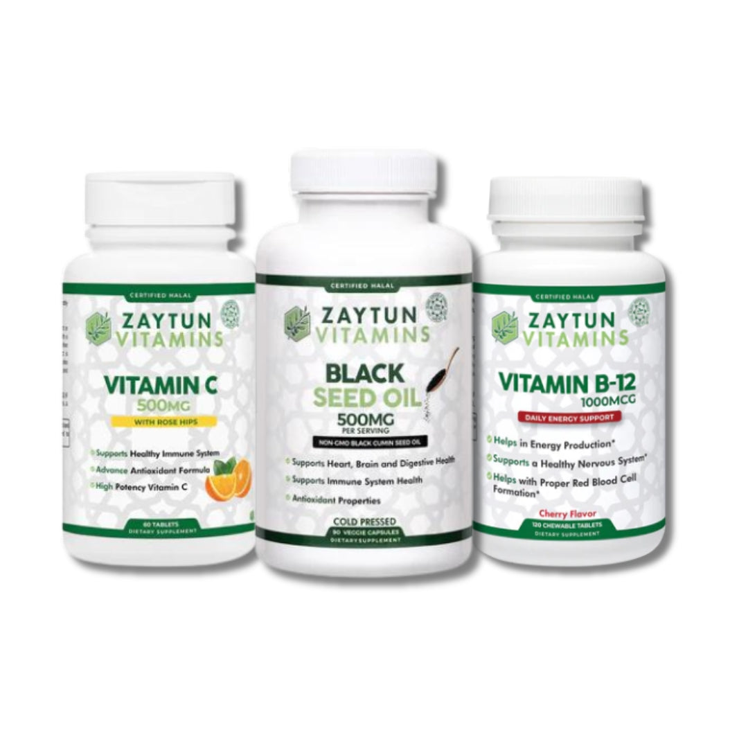 Vitamin C + Vitamin B-12 + Black Seed Oil Bundle-thumbmail-1