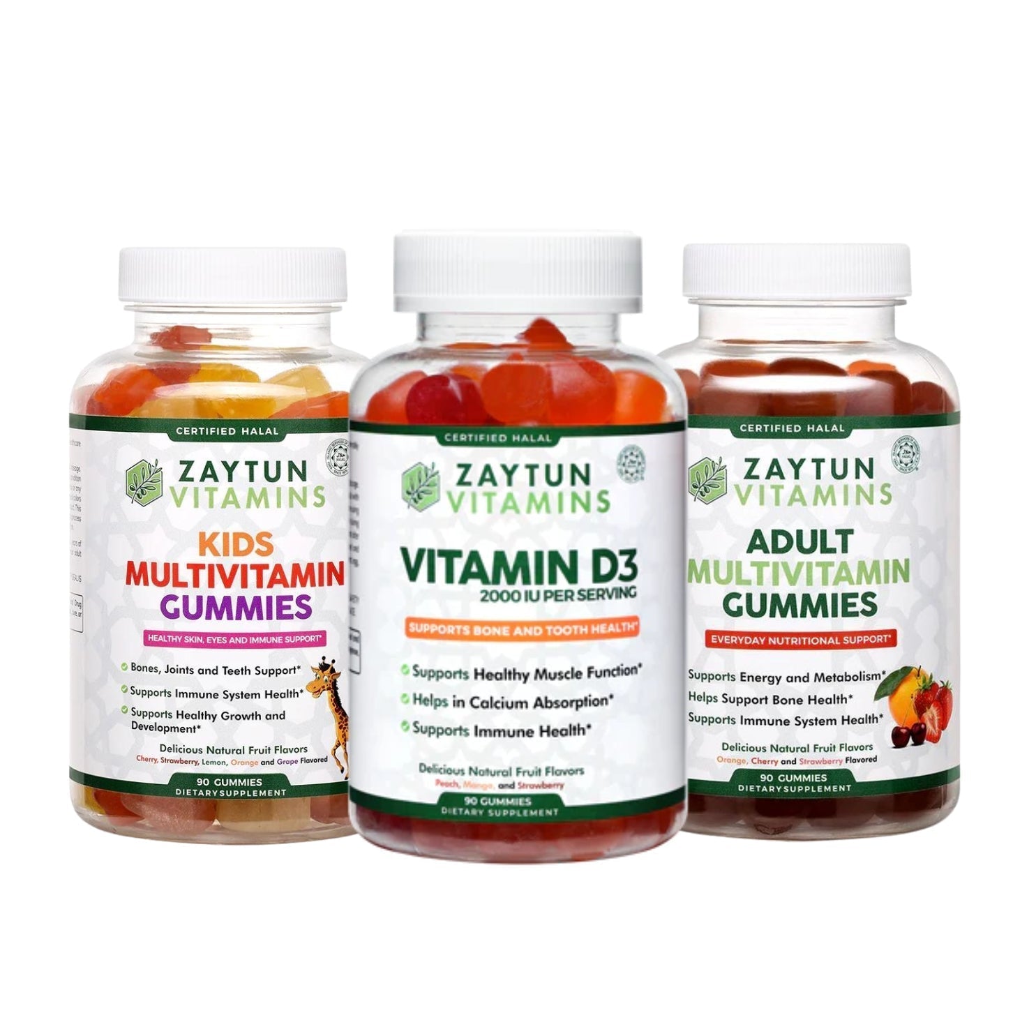 Adult + Kids Multivitamins + Vitamin D3 2000IU Gummies Bundle-thumbmail-1