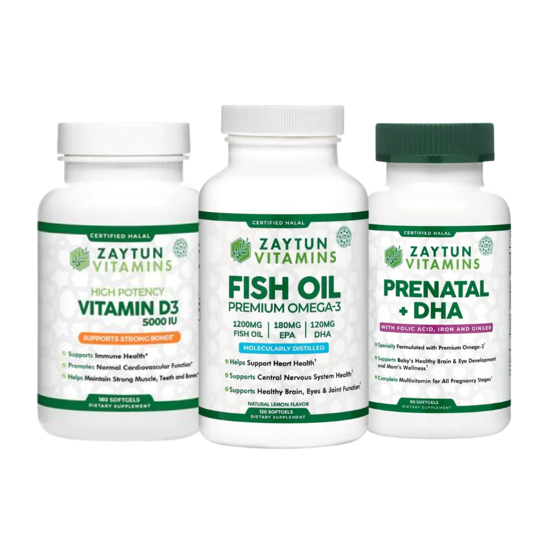 Fish Oil + Vitamin D3 5000IU + Prenatal + DHA Bundle-thumbmail-1