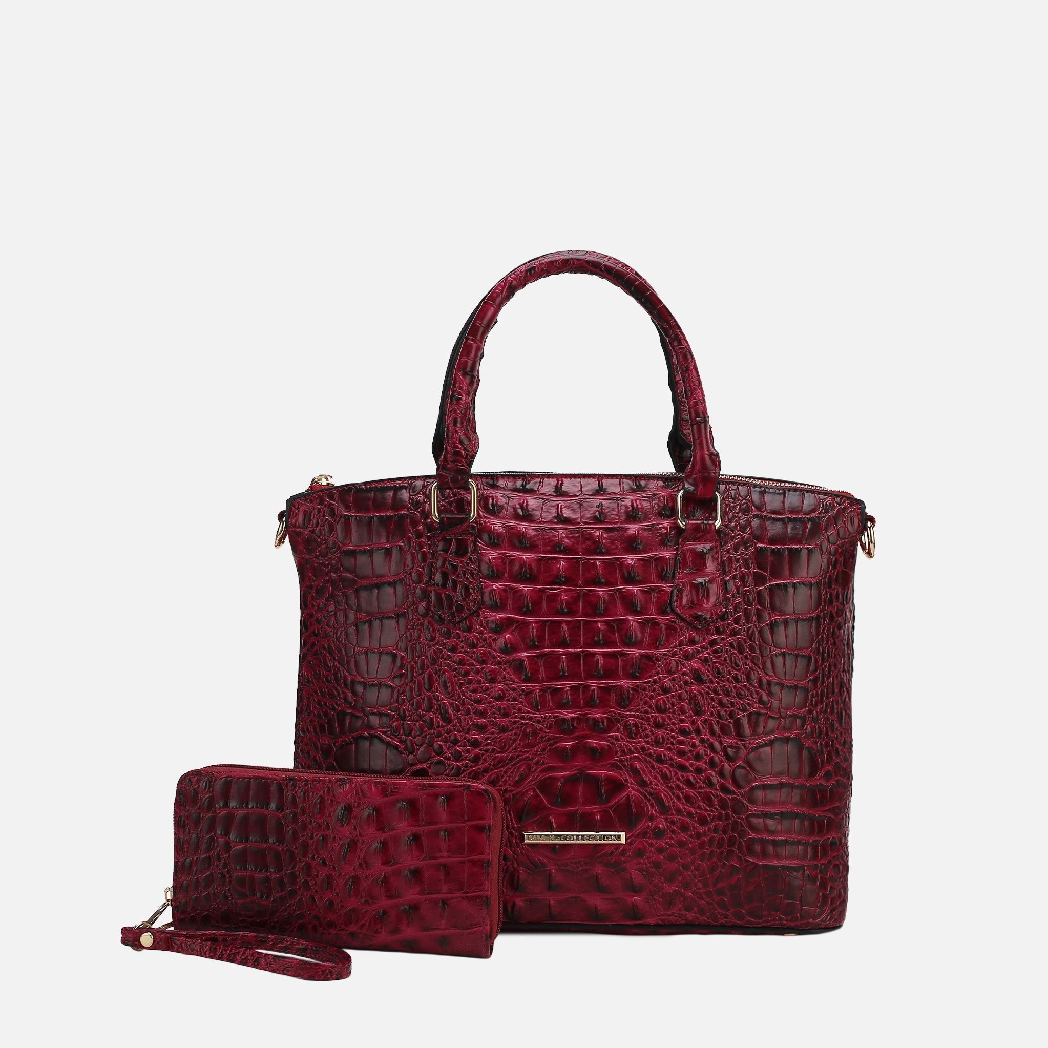 Liora Croc Embossed Tote Bag and Set-thumbmail-8