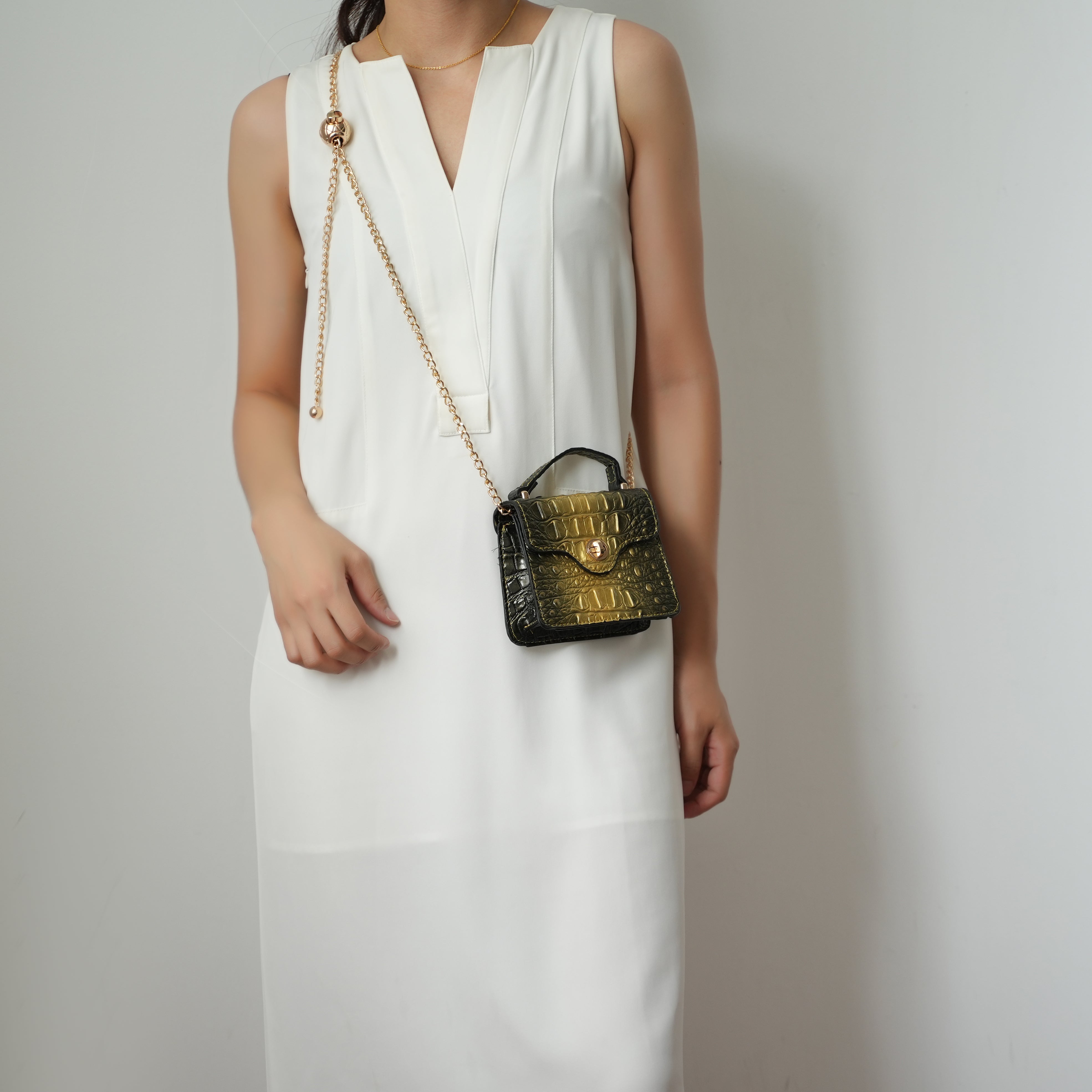 Luxe Croc-Embossed Mini Satchel-thumbmail-3