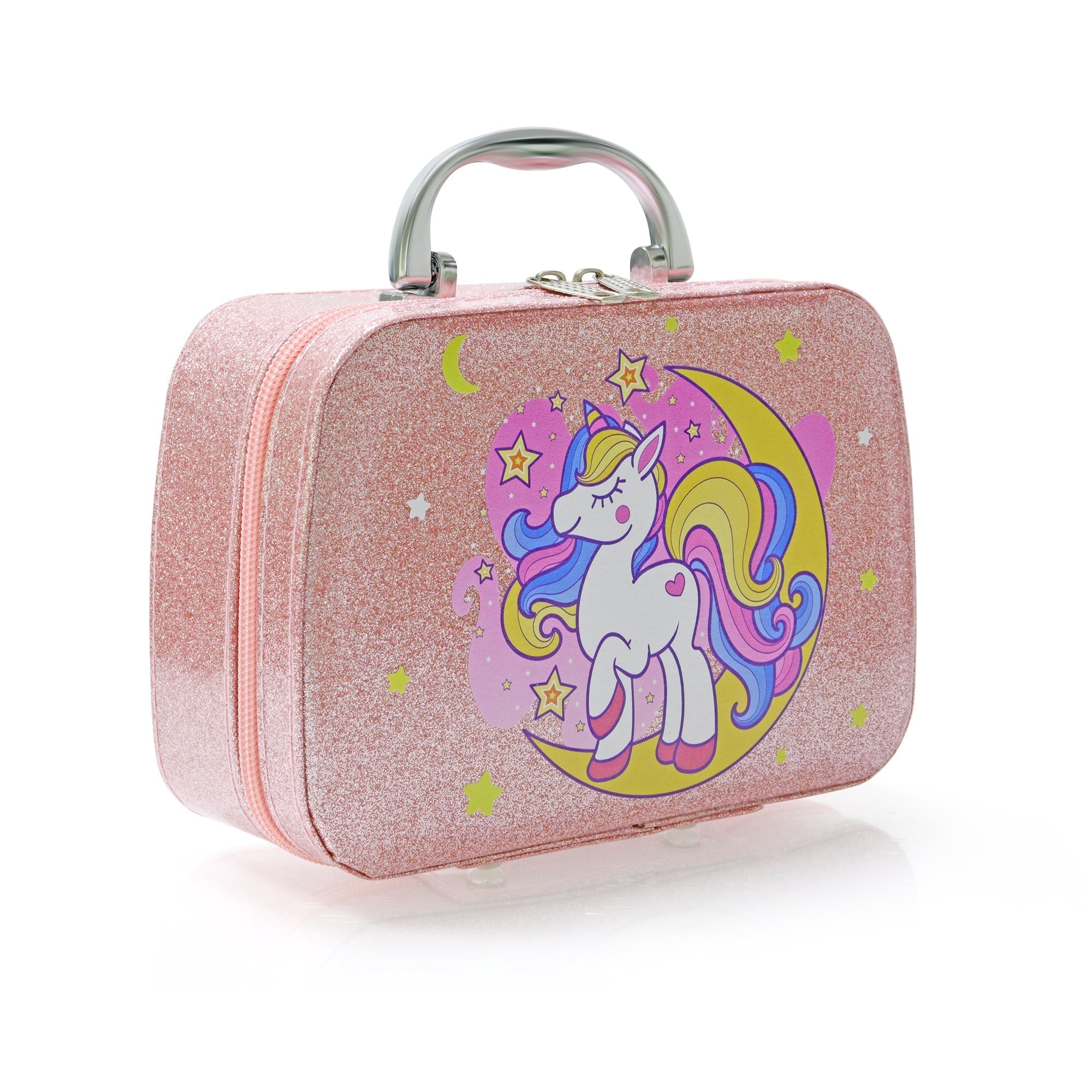 Contixo Pretend Play Kids Makeup Set W/ Sparkle Unicorn Case, Girl Toys for Ages 3+, Brushes, Nail Polish, Blush & Built-in Mirror, Safe & Non-Toxic-thumbmail-4