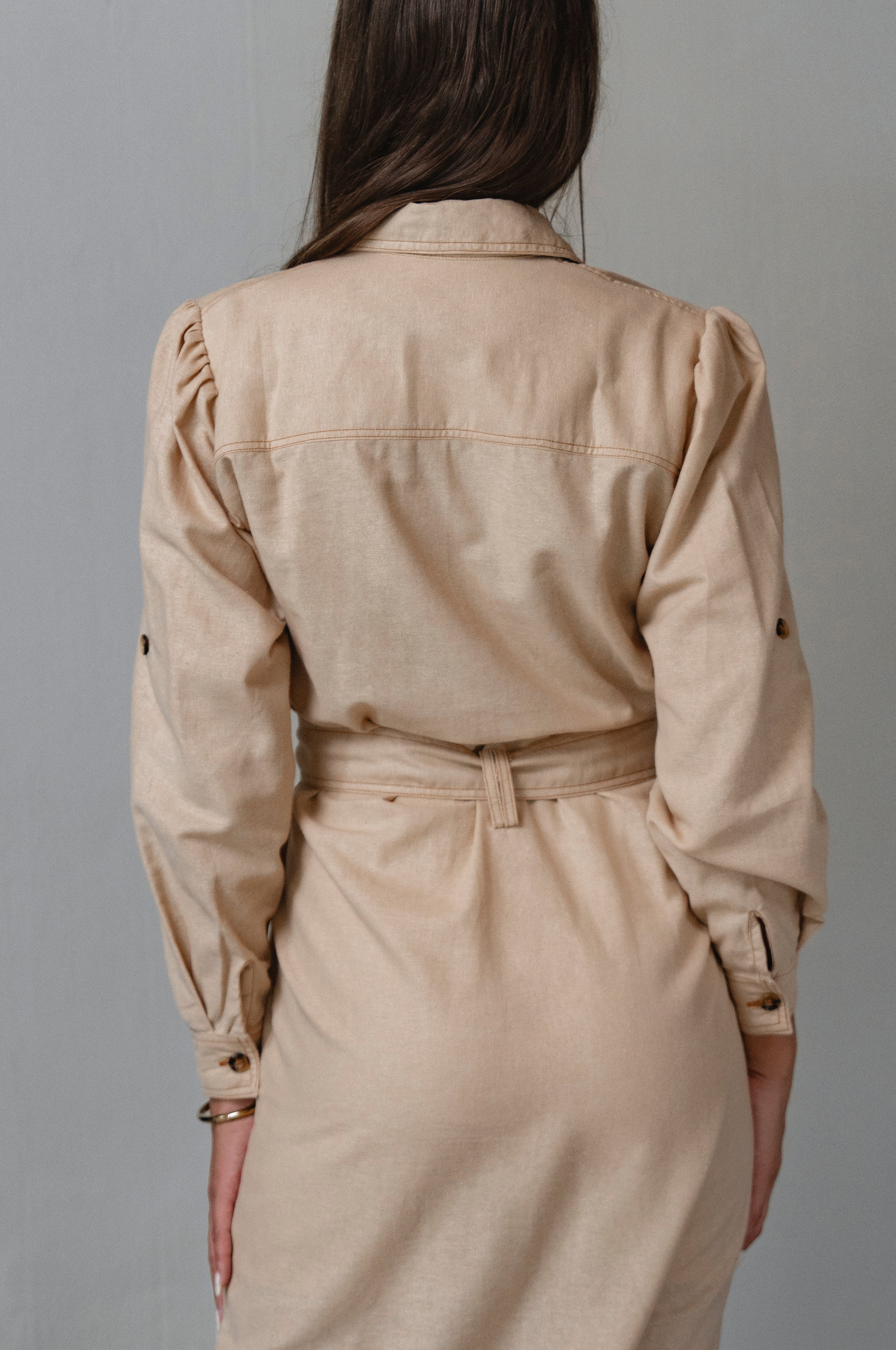 Marcelle Belted Linen Shirt Dress-thumbmail-6