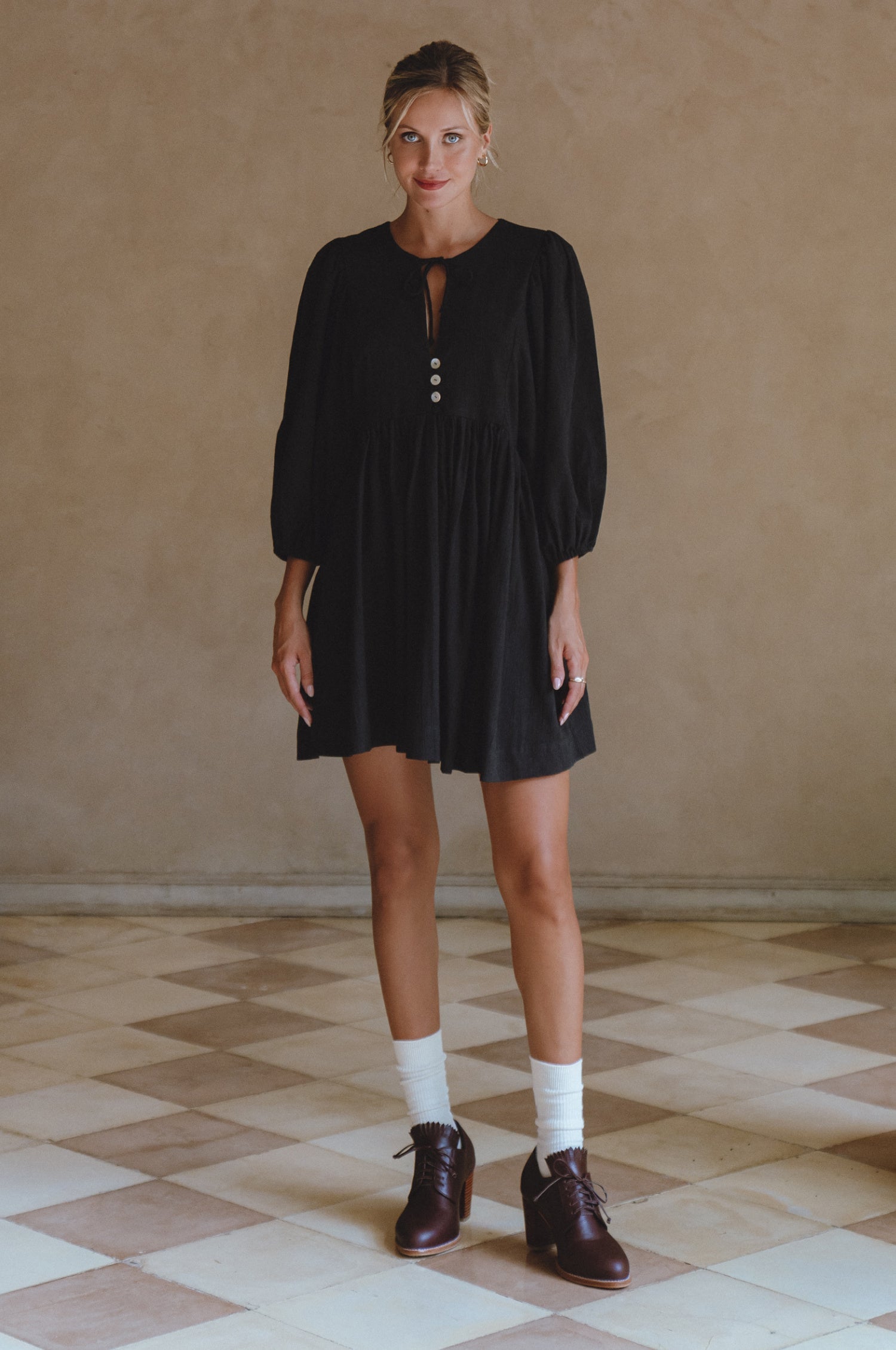 Maribelle Baby Doll Linen Dress-thumbmail-10