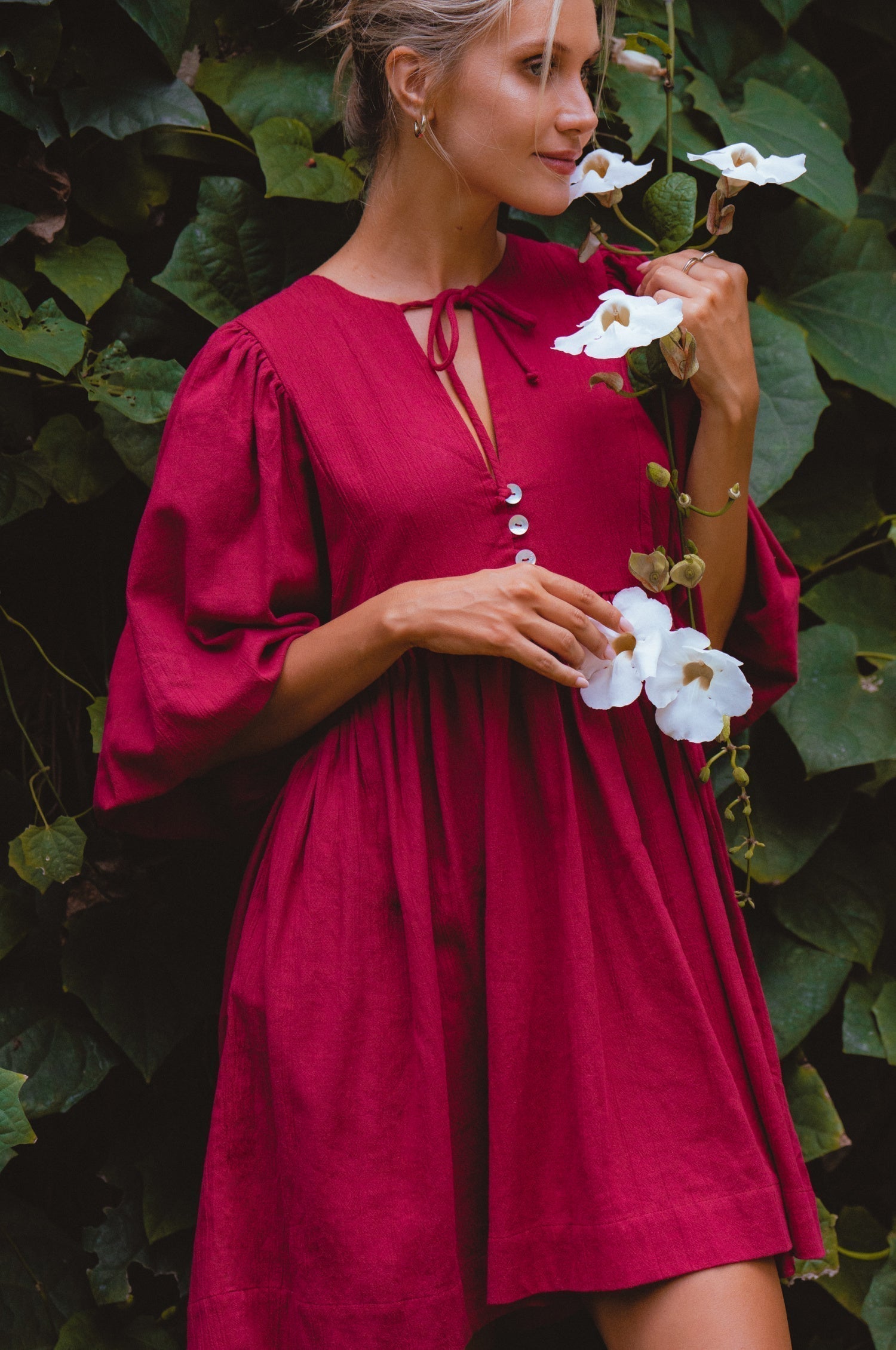 Maribelle Baby Doll Linen Dress-thumbmail-4