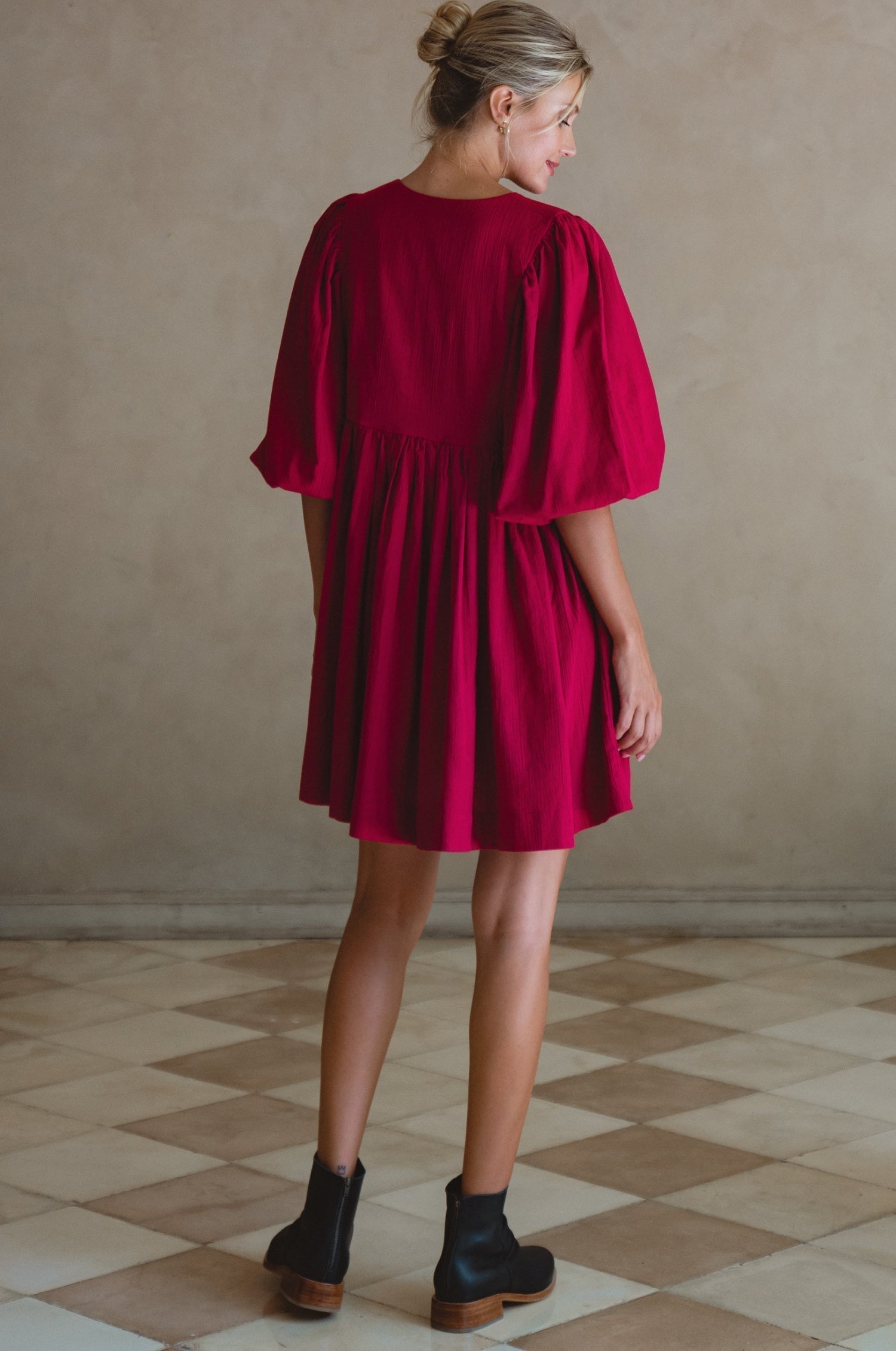 Maribelle Baby Doll Linen Dress-thumbmail-1