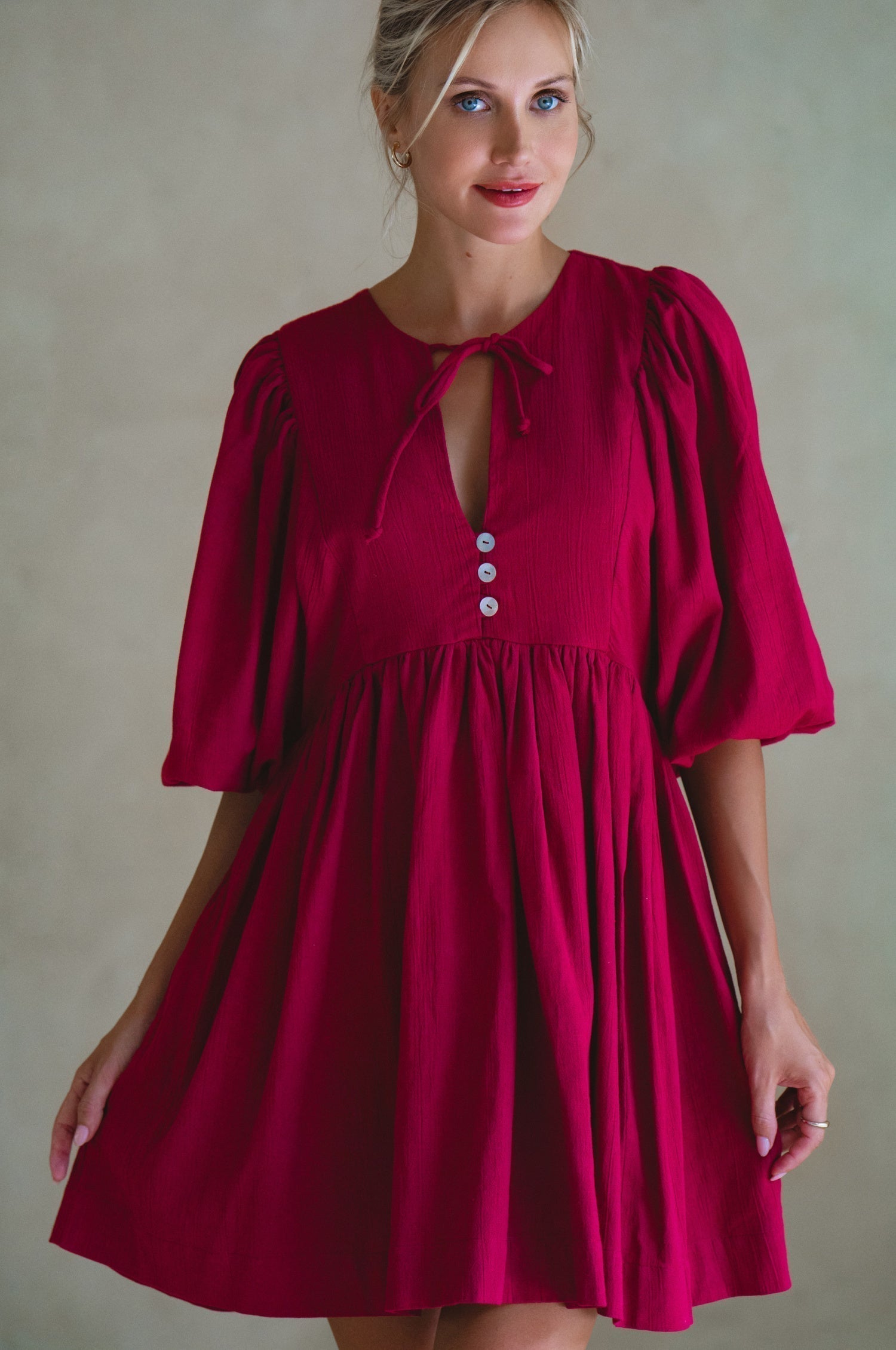Maribelle Baby Doll Linen Dress-thumbmail-5