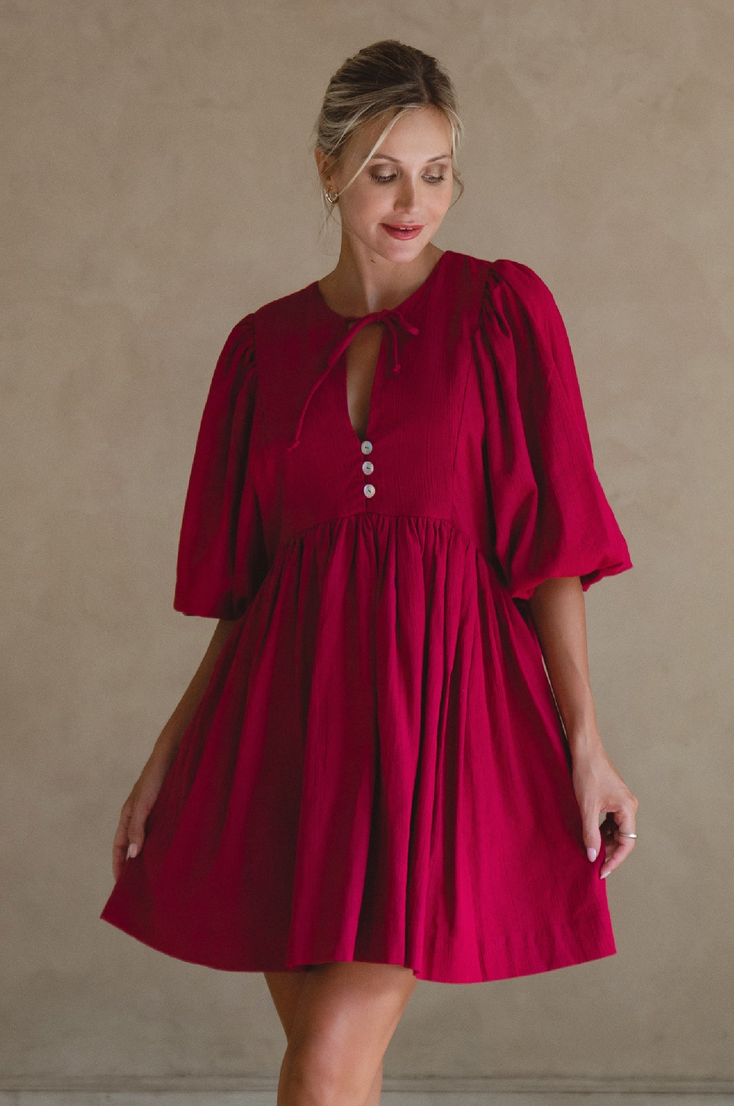 Maribelle Baby Doll Linen Dress-thumbmail-11