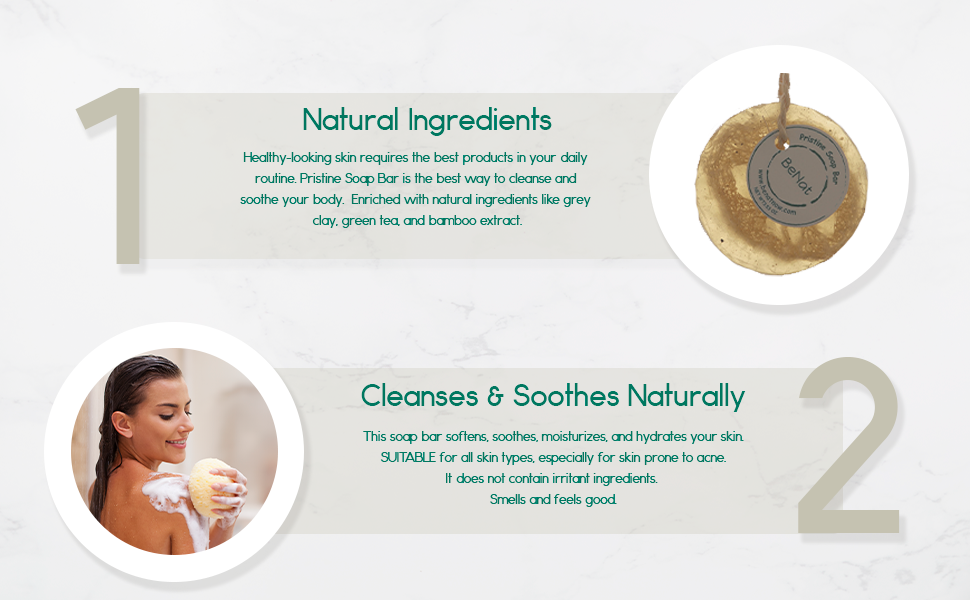 Pristine Soap Bar. Green Clay, Bamboo, and Green Tea.-thumbmail-7