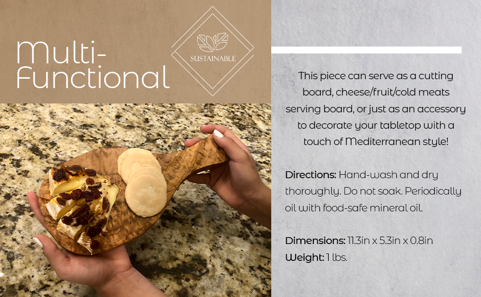 Original Olive Wood Cutting Board With Handle-thumbmail-6
