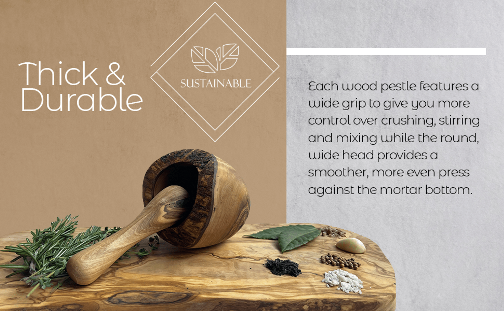 Olive Wood Rustic Mortar and Pestle-thumbmail-6
