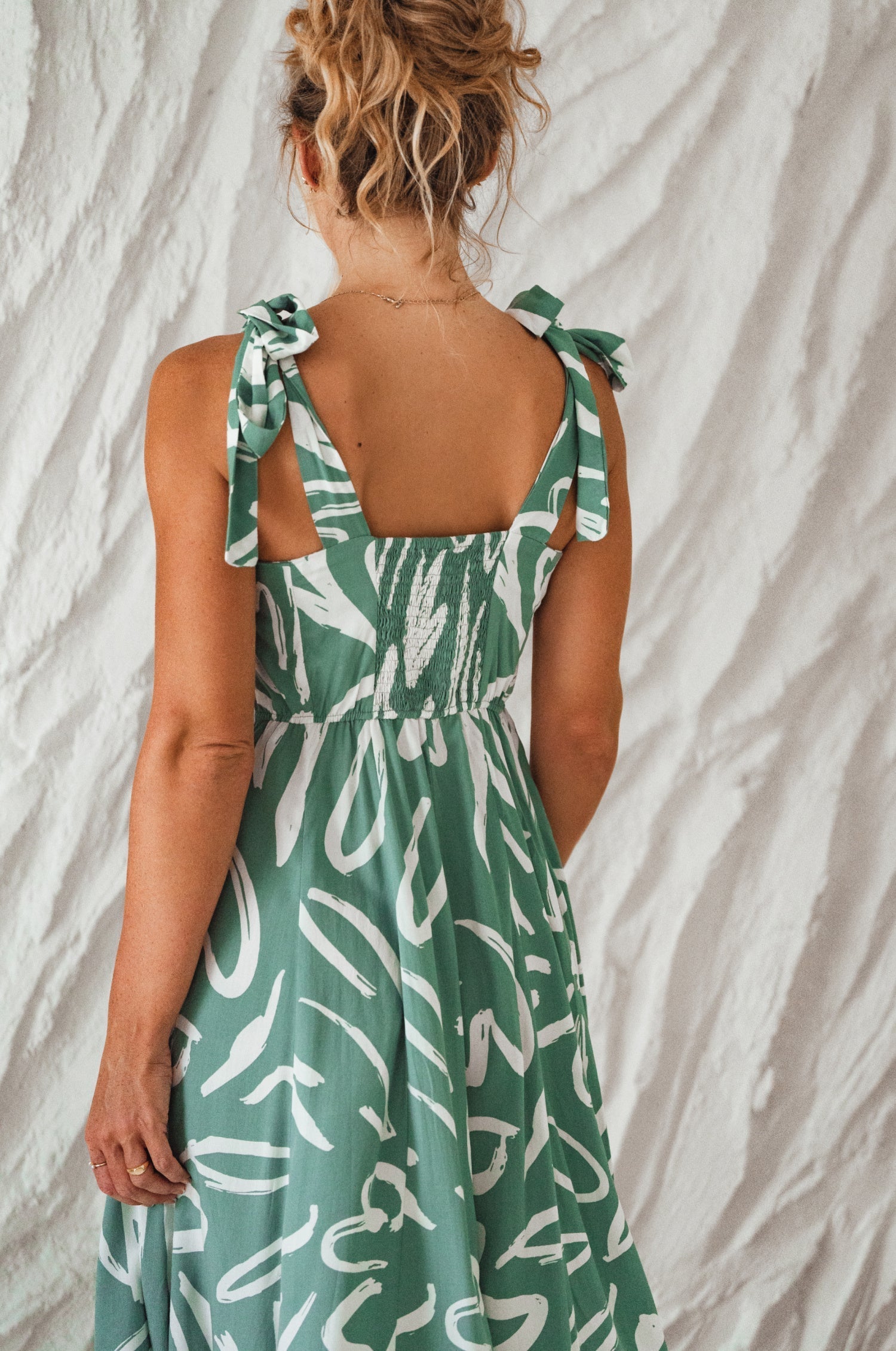 Mia Vita Button Down Dress With Ties-thumbmail-12