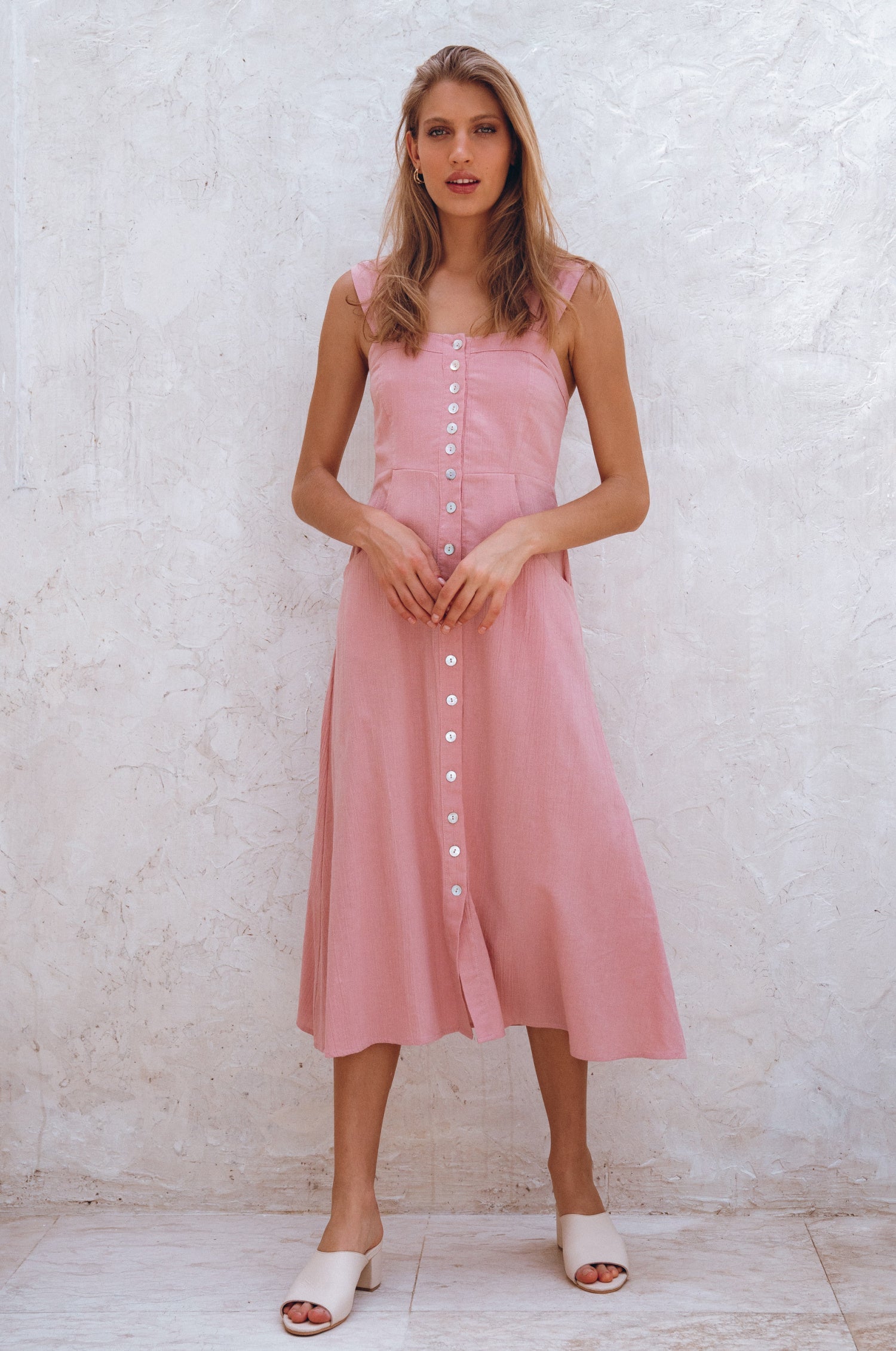 Mira Linen Midi Dress-thumbmail-1