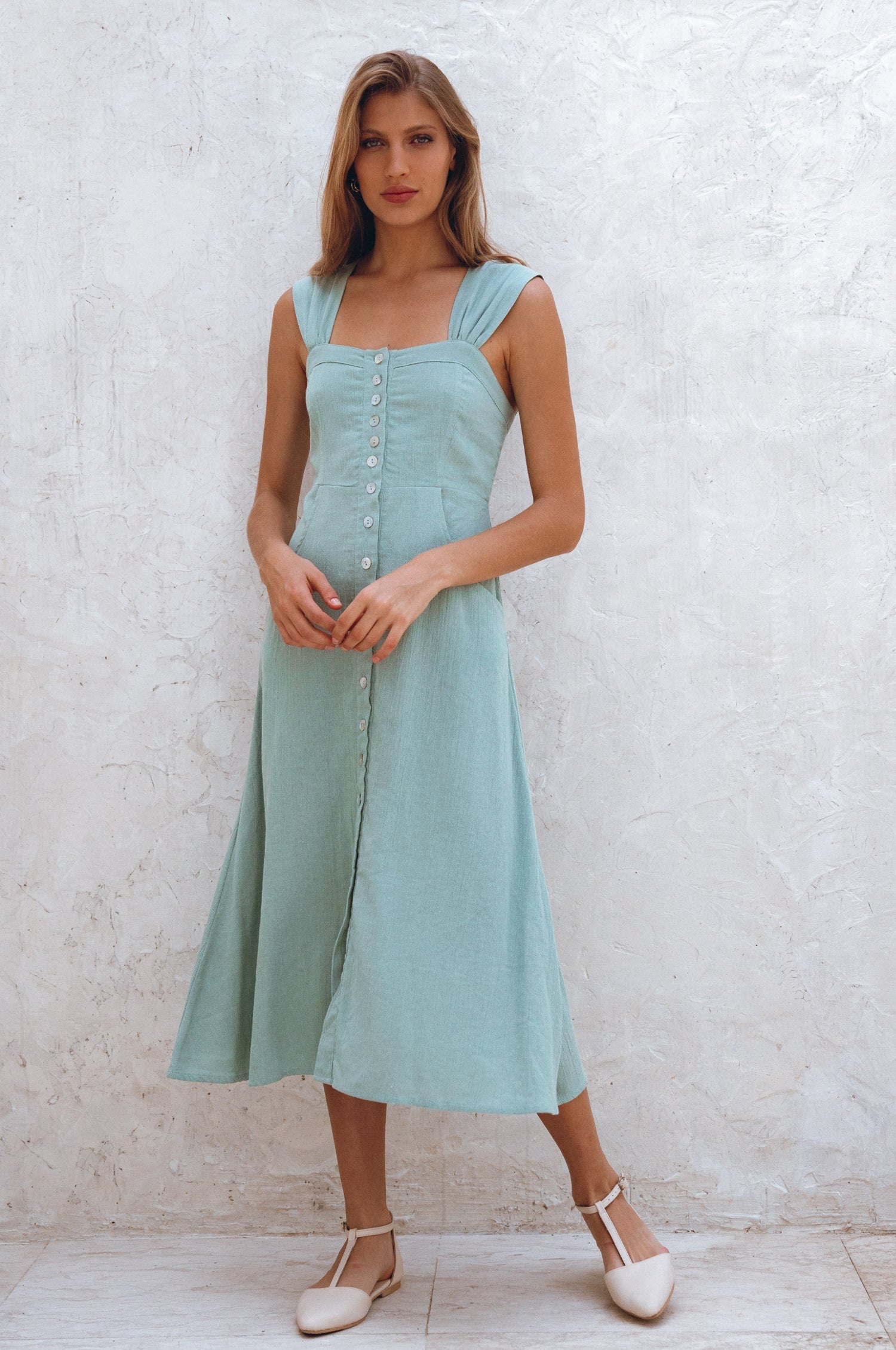 Mira Linen Midi Dress-thumbmail-4