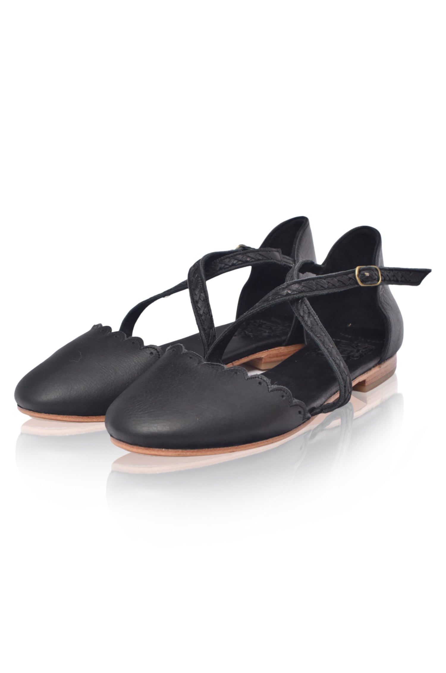 Montana Criss Cross Leather Flats-thumbmail-7