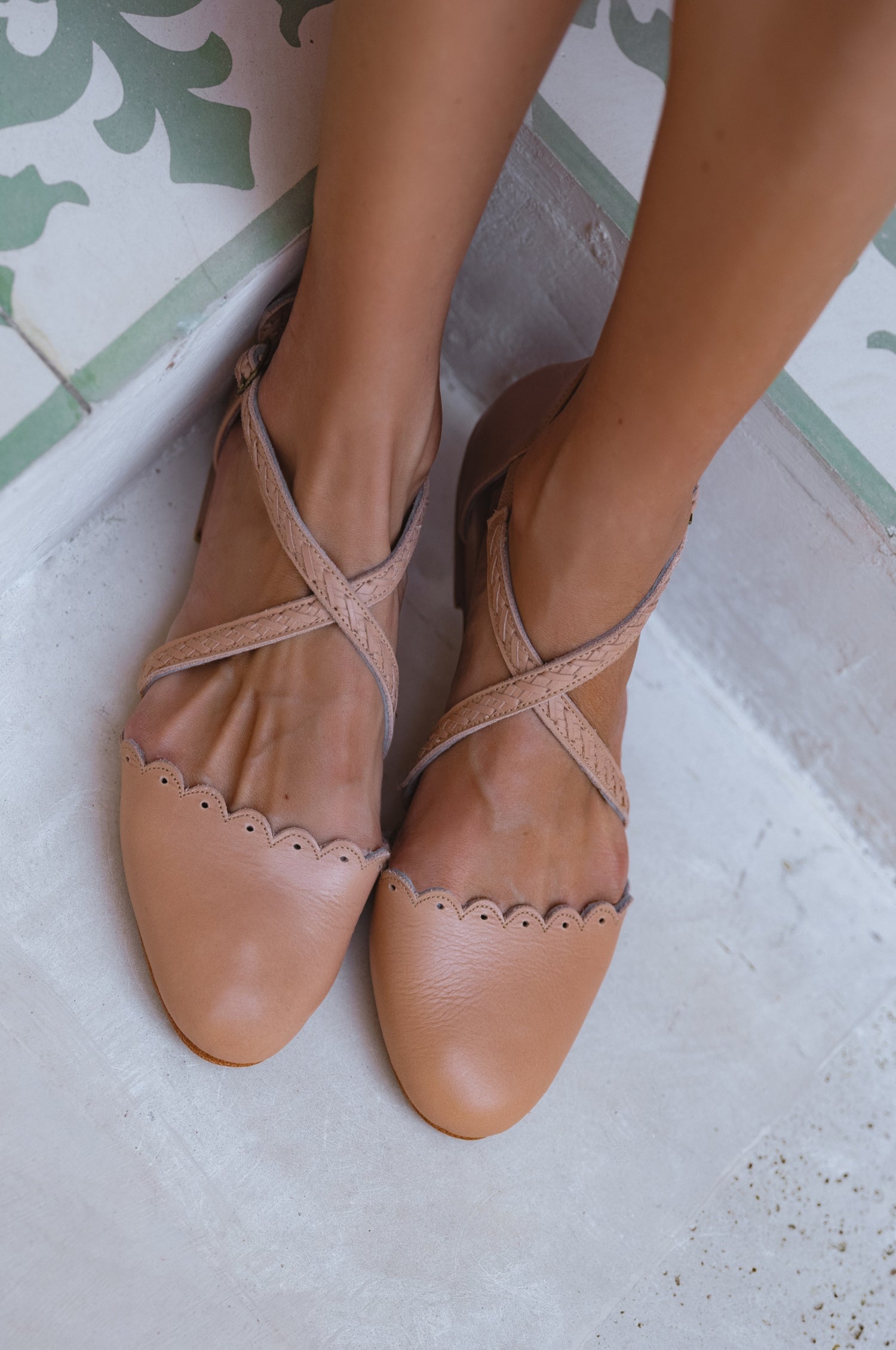 Montana Criss Cross Leather Flats-thumbmail-2