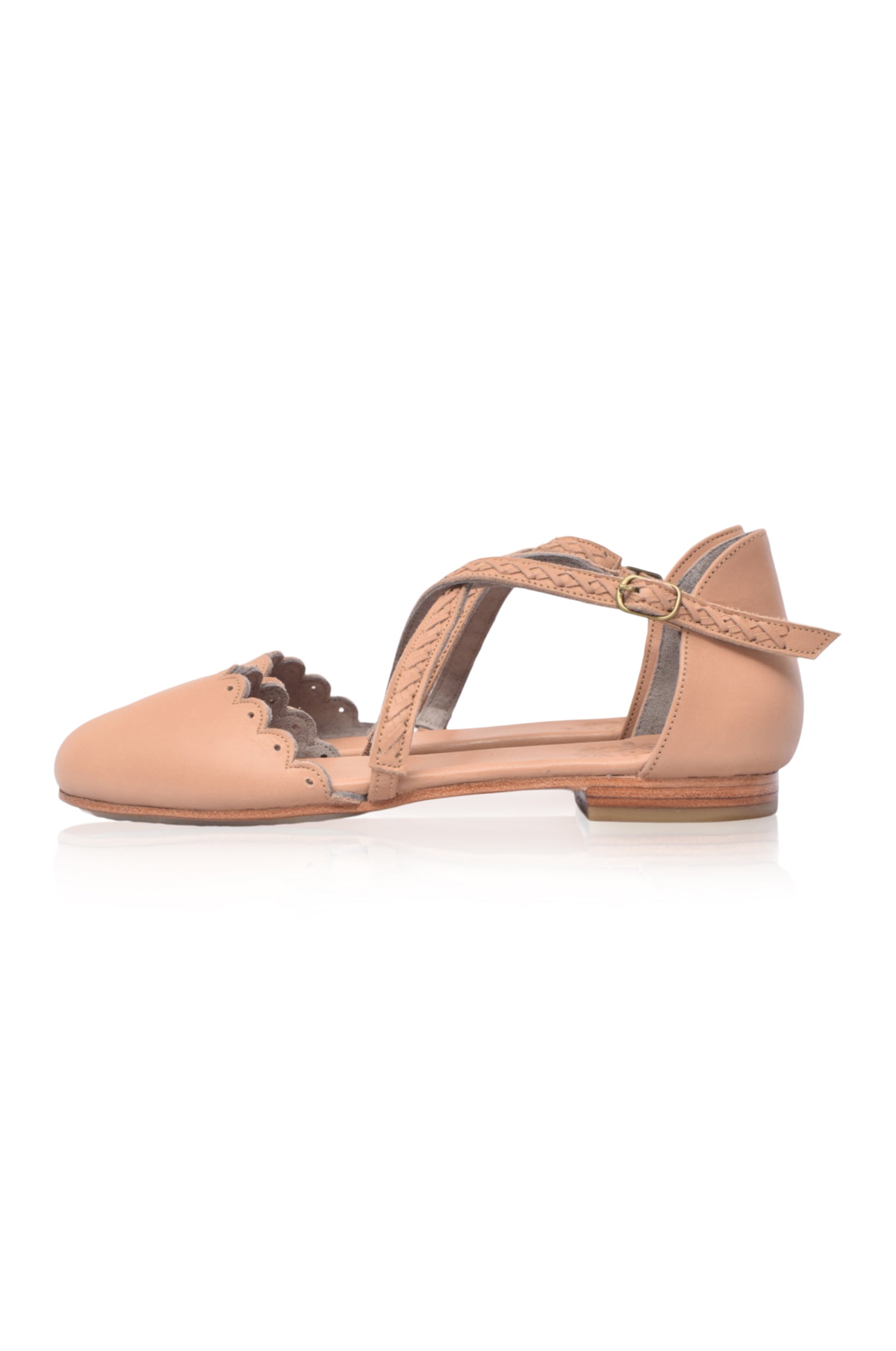 Montana Criss Cross Leather Flats-thumbmail-3