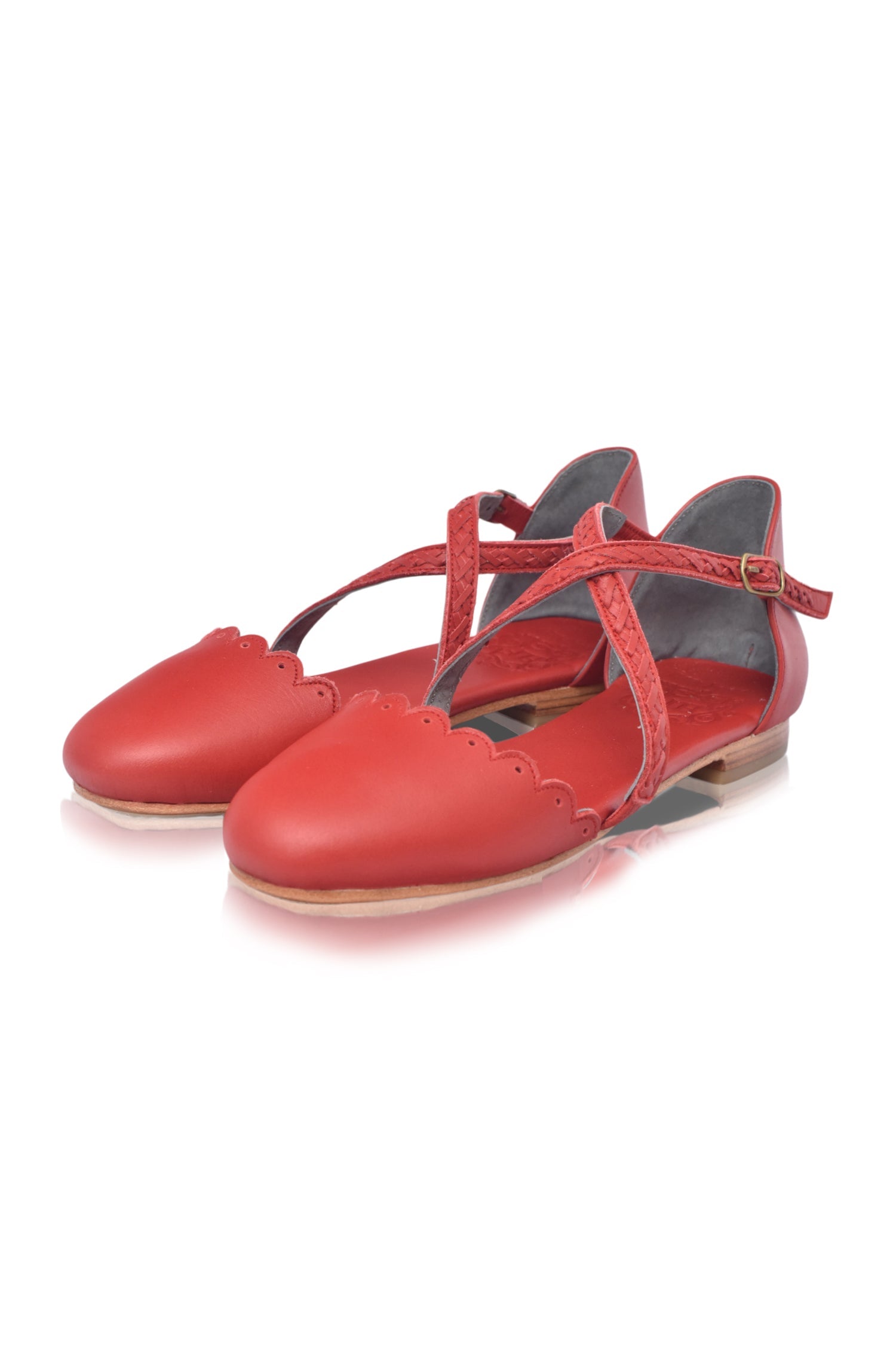 Montana Criss Cross Leather Flats-thumbmail-2