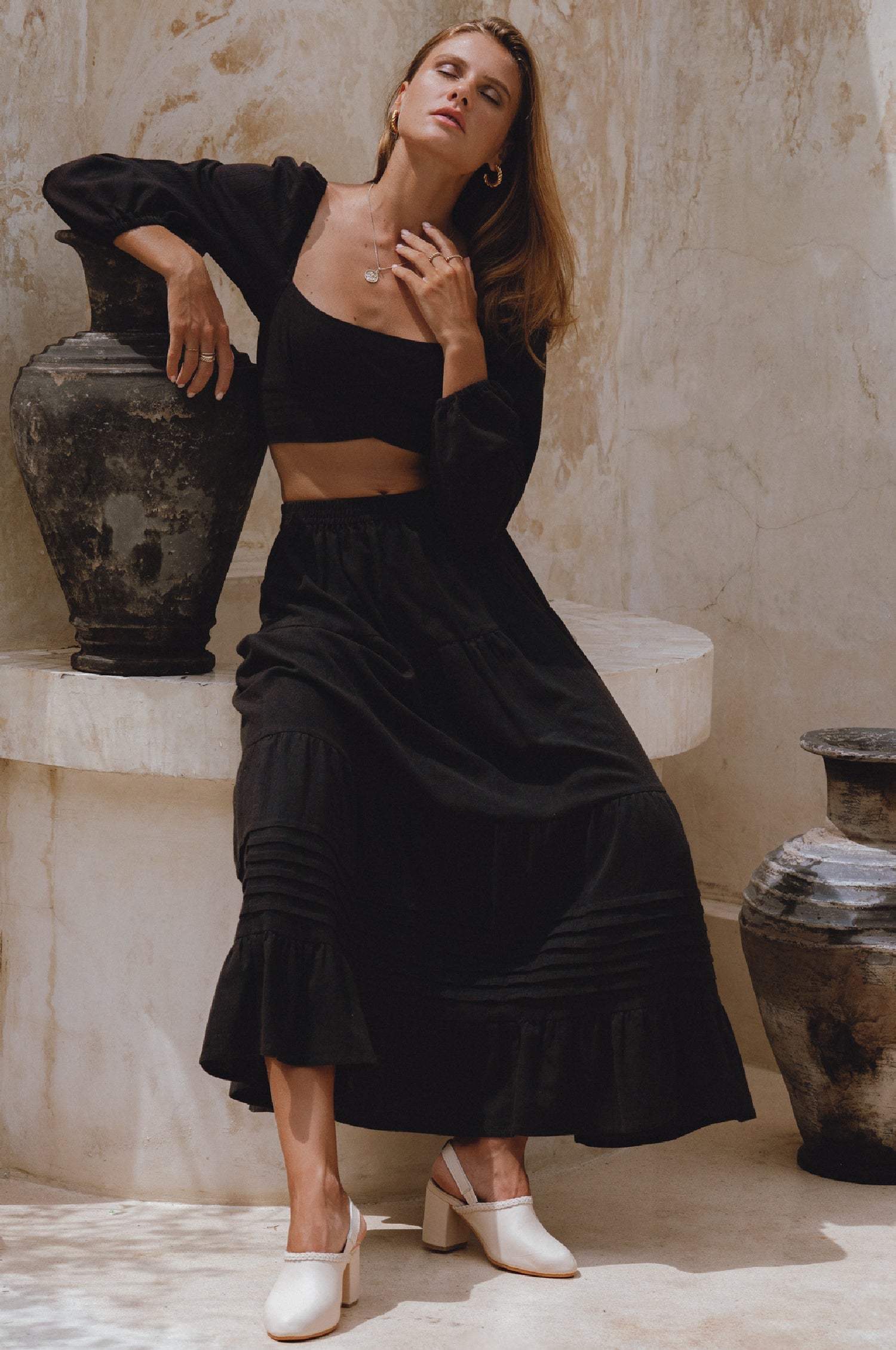 Mumbai Maxi Linen Skirt-thumbmail-3