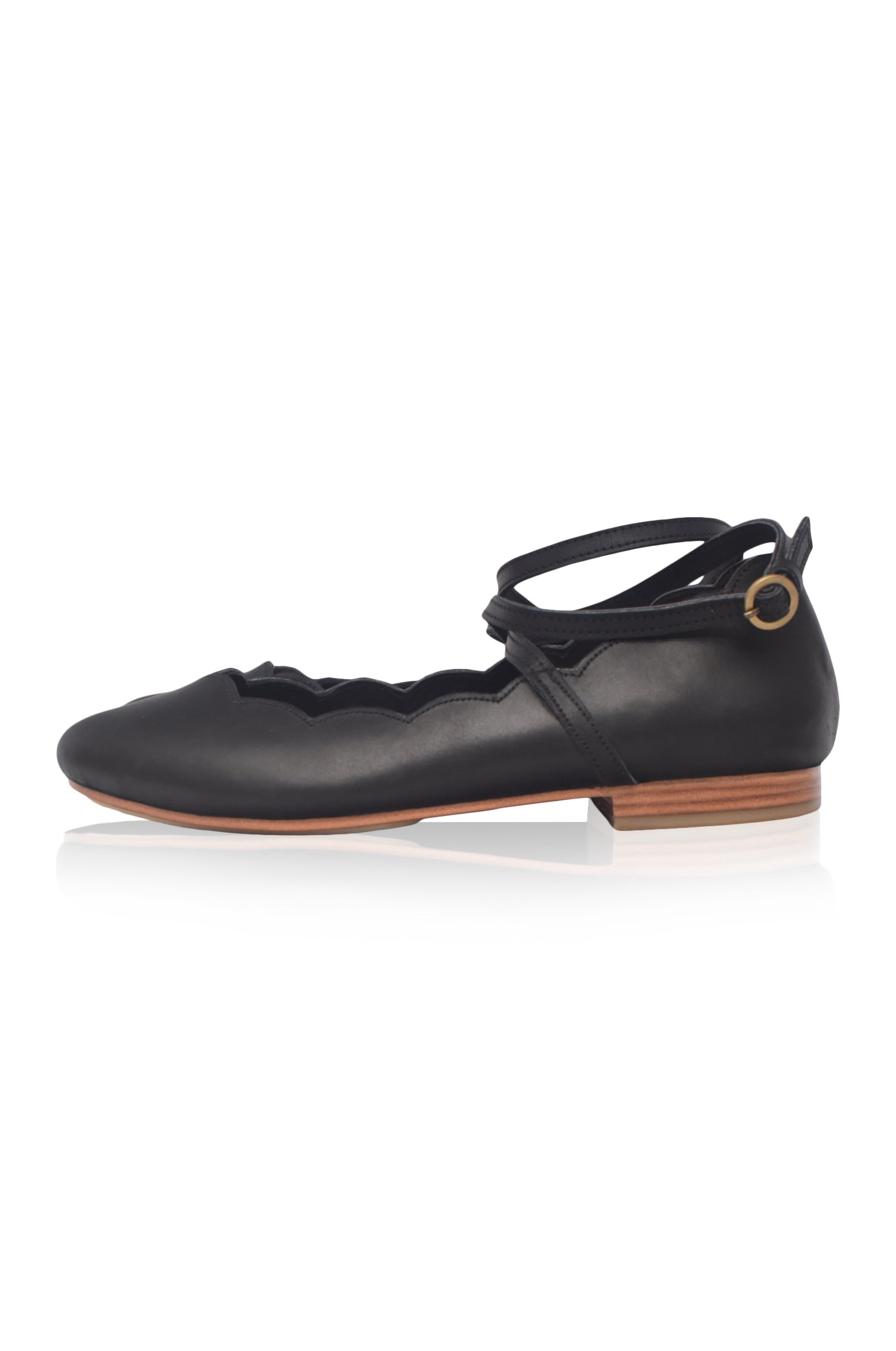 Myrelle Criss-Cross Leather Ballet Flats-thumbmail-1