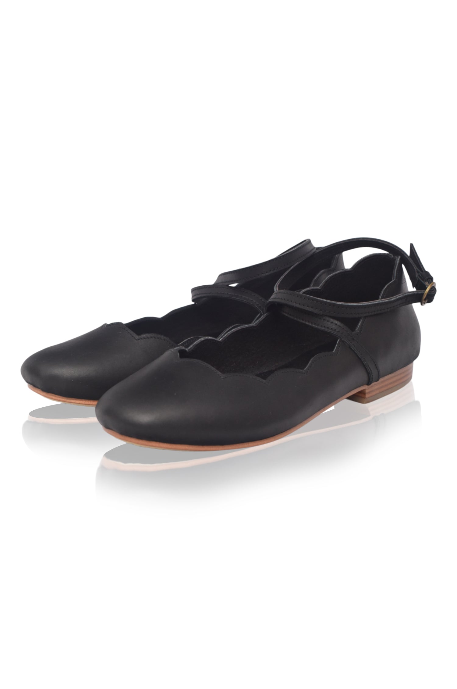 Myrelle Criss-Cross Leather Ballet Flats-thumbmail-9