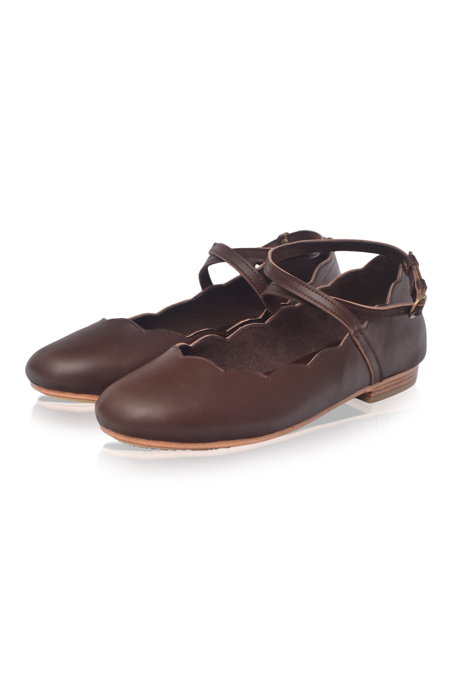 Myrelle Criss-Cross Leather Ballet Flats-thumbmail-3