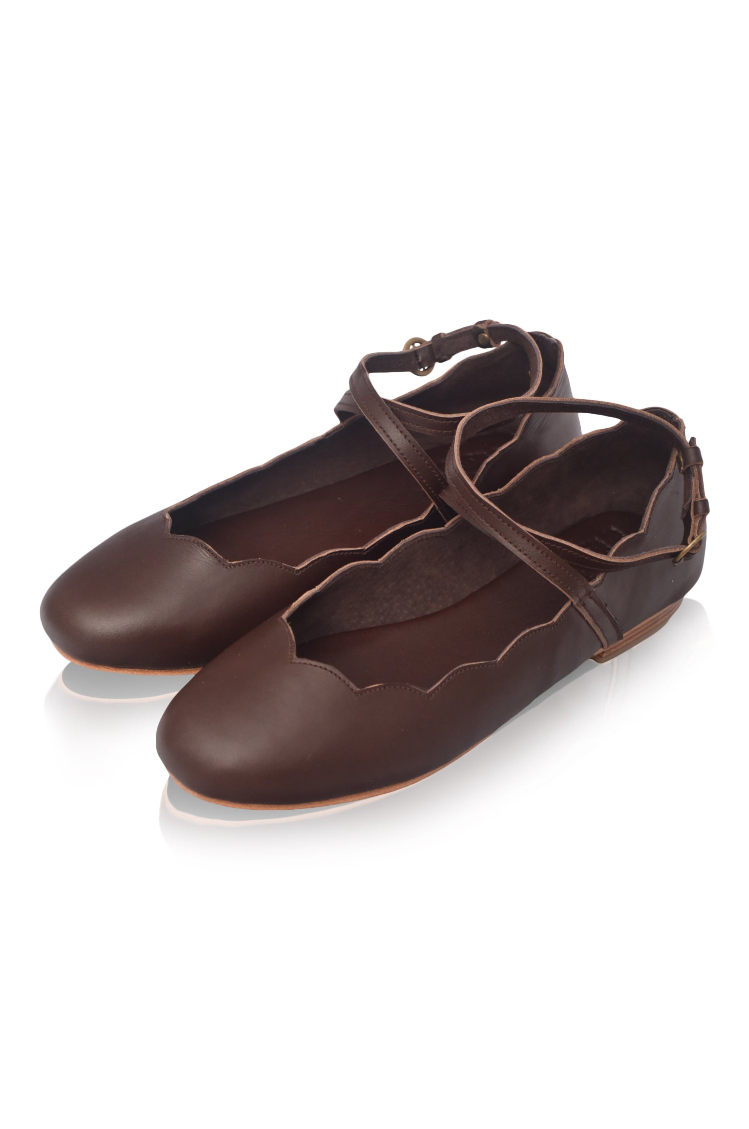 Myrelle Criss-Cross Leather Ballet Flats-thumbmail-4
