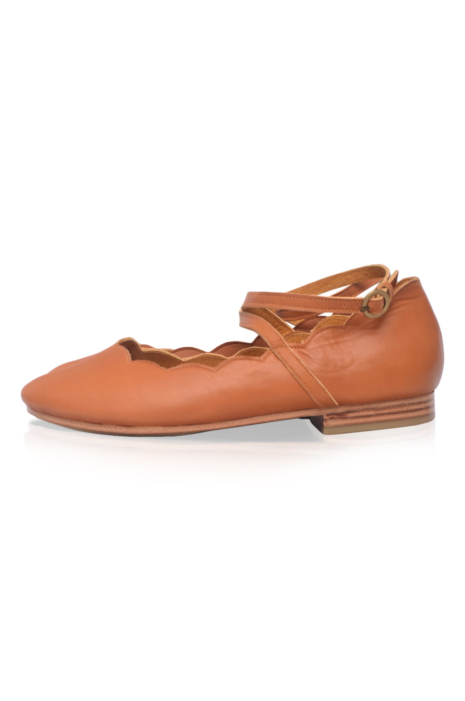 Myrelle Criss-Cross Leather Ballet Flats-thumbmail-12