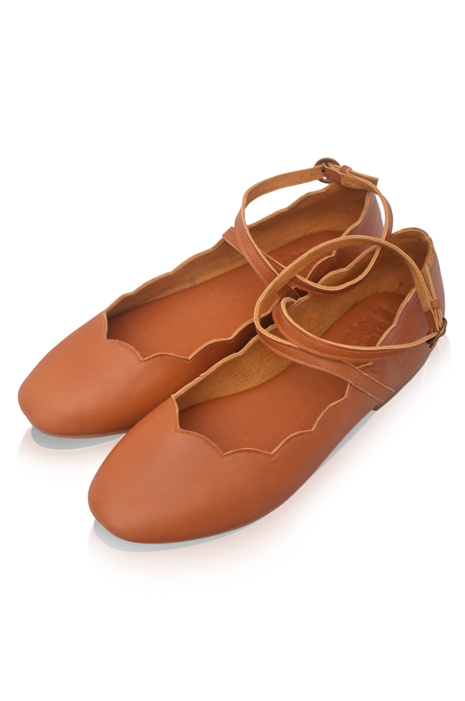 Myrelle Criss-Cross Leather Ballet Flats-thumbmail-2