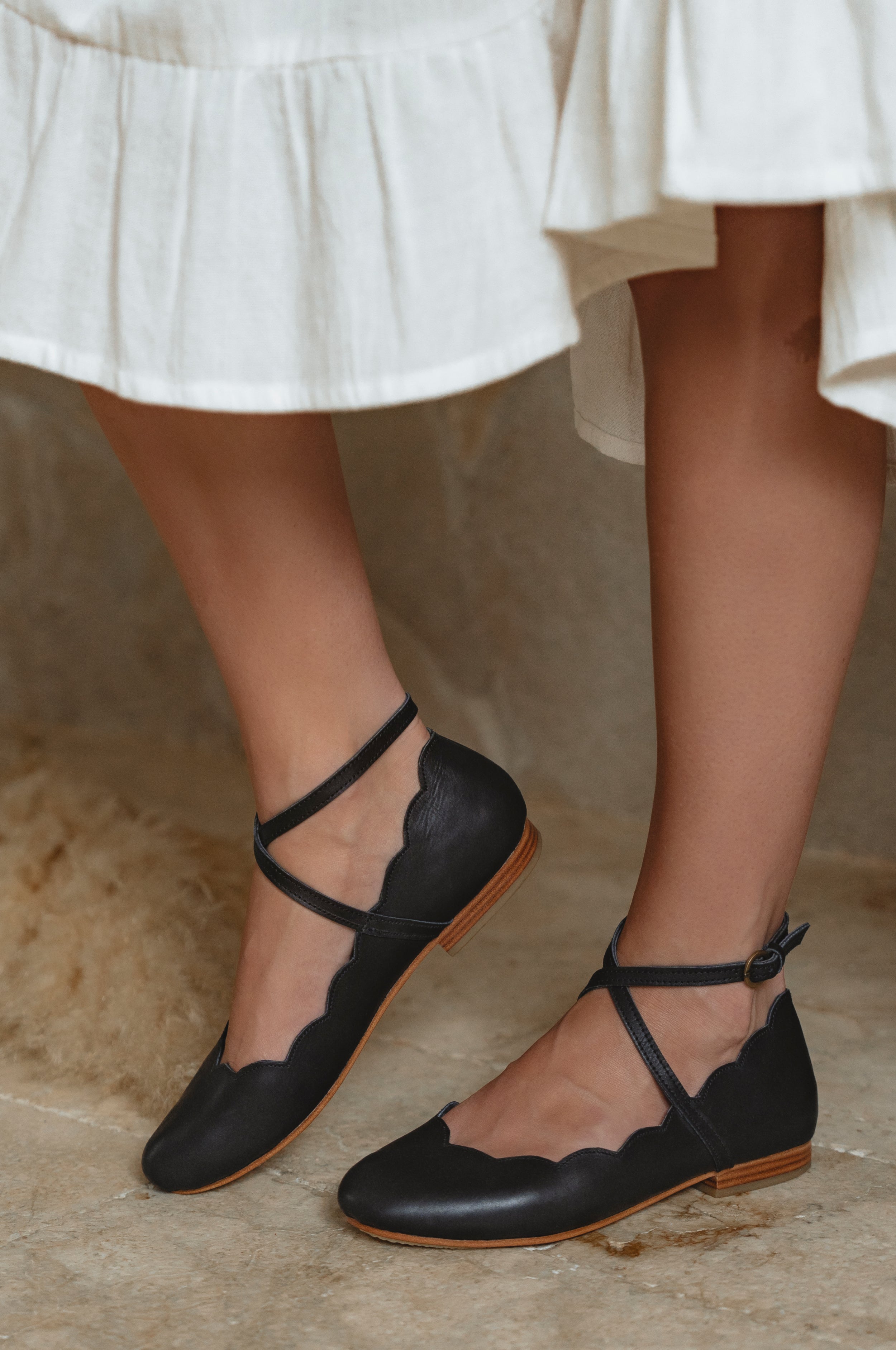Myrelle Criss-Cross Leather Ballet Flats-thumbmail-8