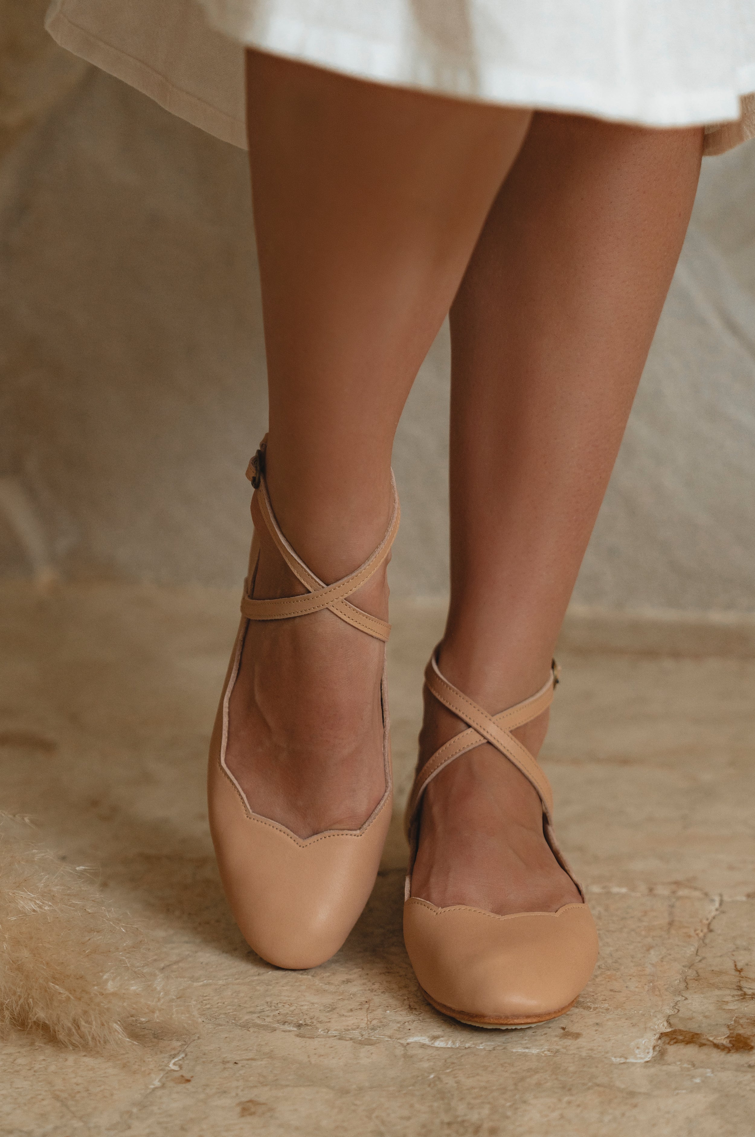 Myrelle Criss-Cross Leather Ballet Flats-thumbmail-1