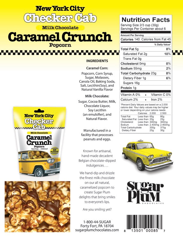 NYC Checker Cab Popcorn – Milk Chocolate Caramel Crunch, 3 Bag Set-thumbmail-5