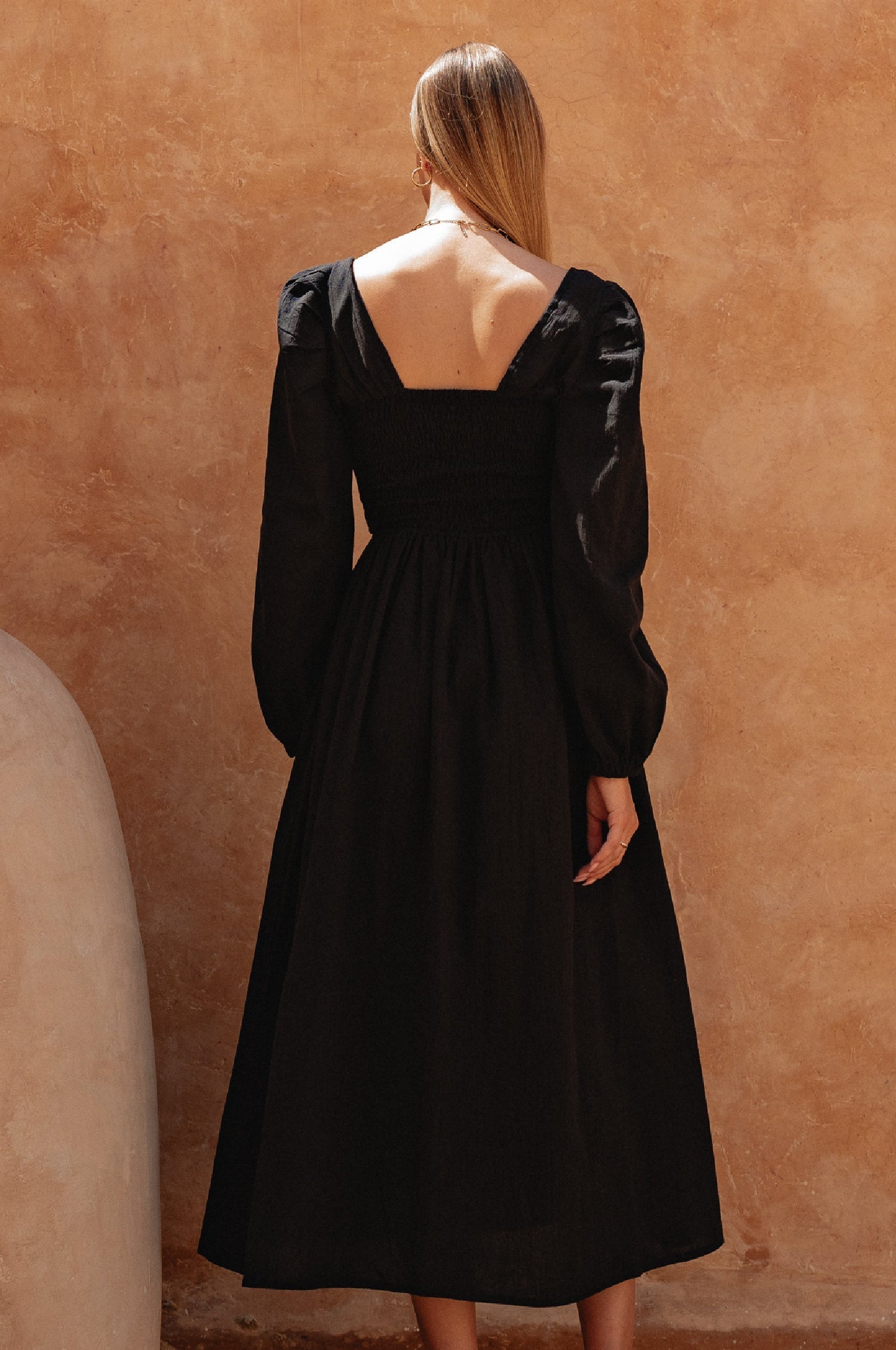 Narcisa Puff Sleeve Linen Dress-thumbmail-10