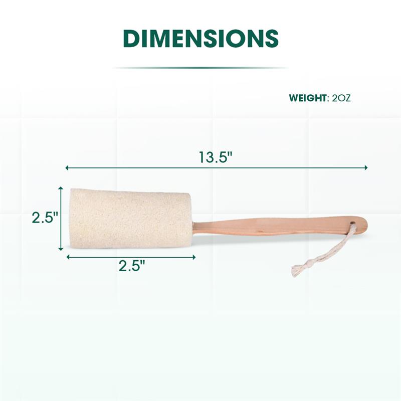 Natural Loofah Bath Brush W/Long Handle.-thumbmail-4