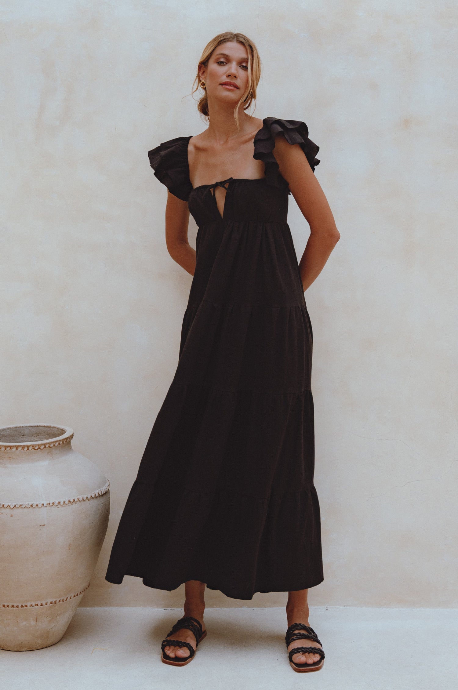 Nymph Bohemian Linen Maxi Dress-thumbmail-5