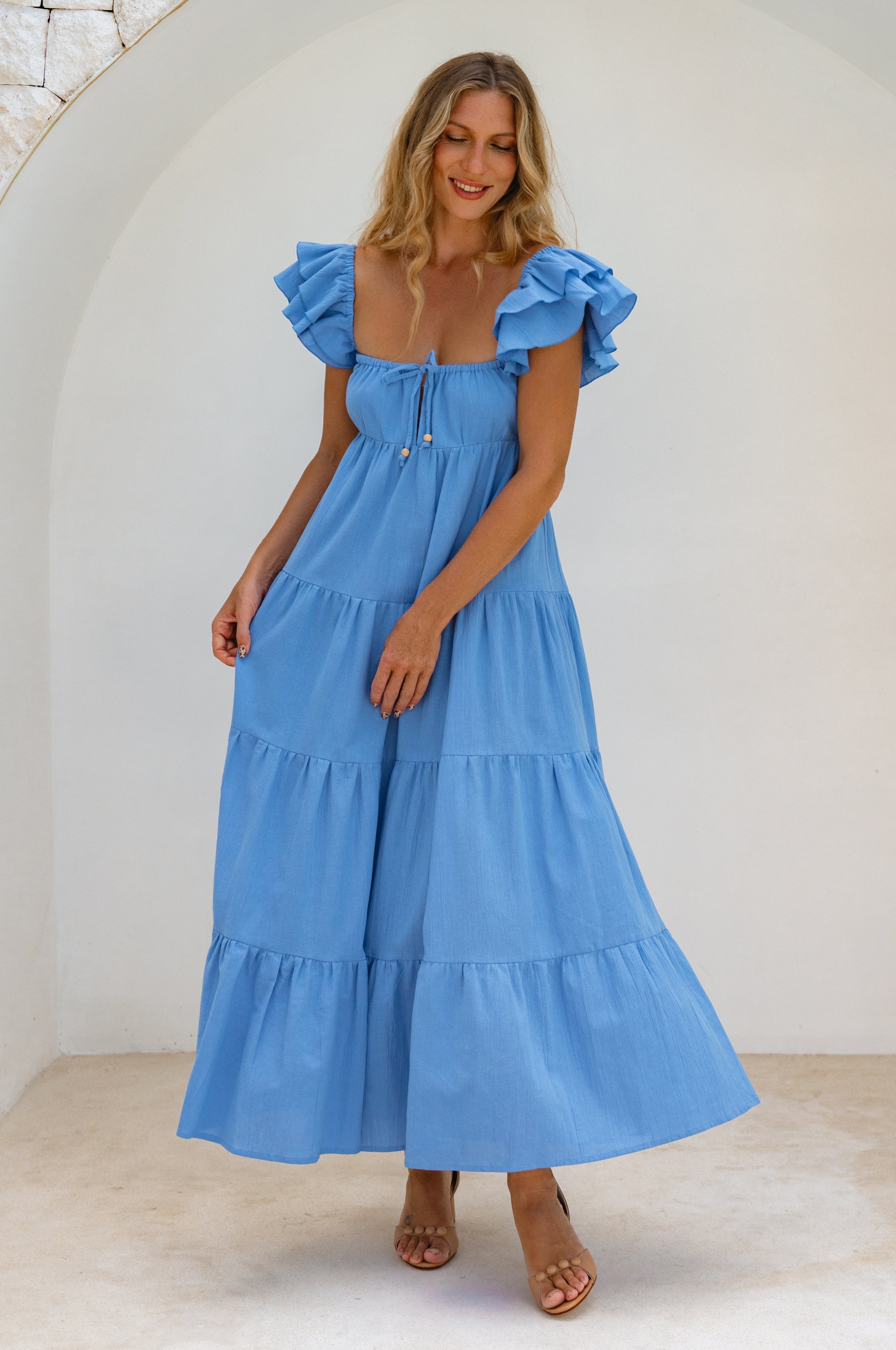 Nymph Bohemian Linen Maxi Dress-thumbmail-3