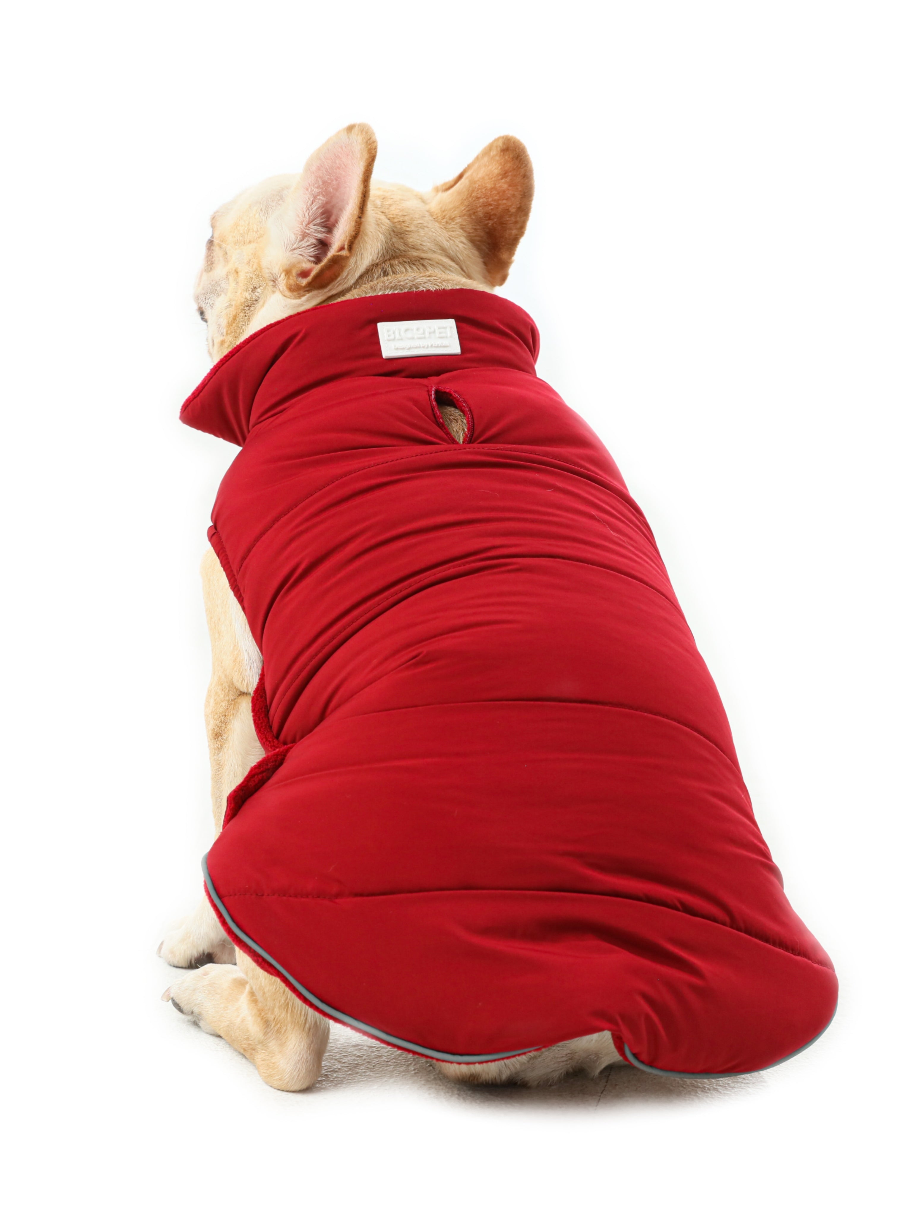 Reversible Dog Vest Jacket - Red-thumbmail-3