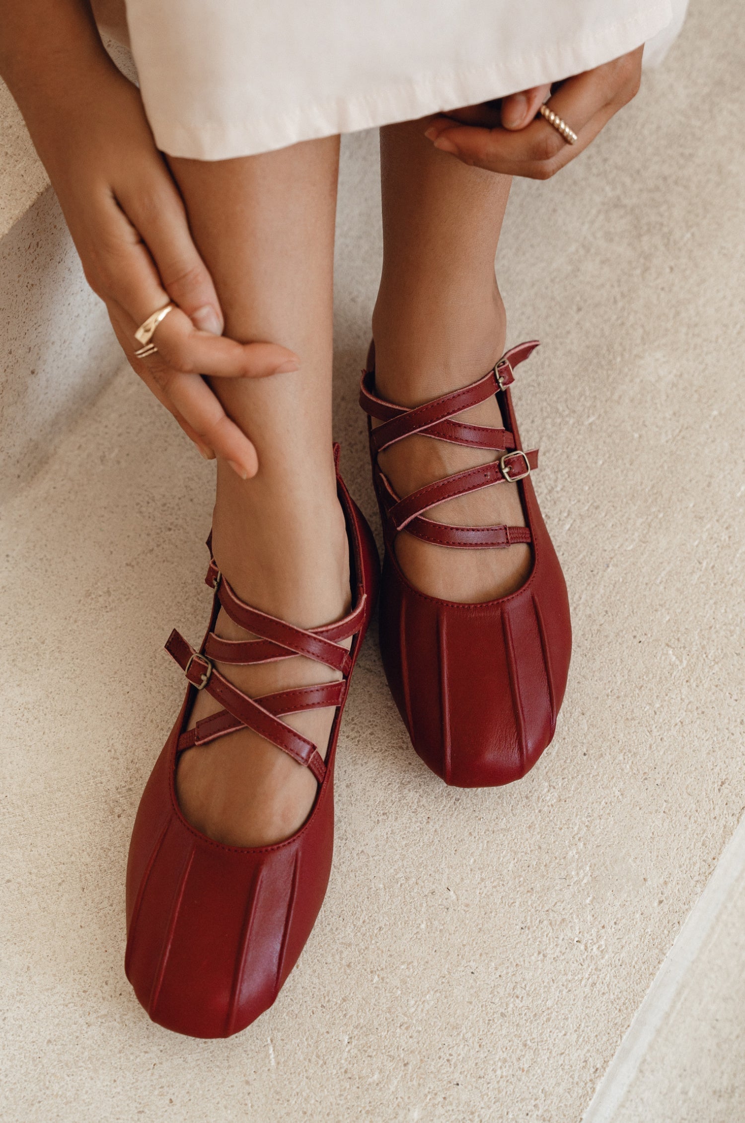 Obsession Criss Cross Leather Flats-thumbmail-2