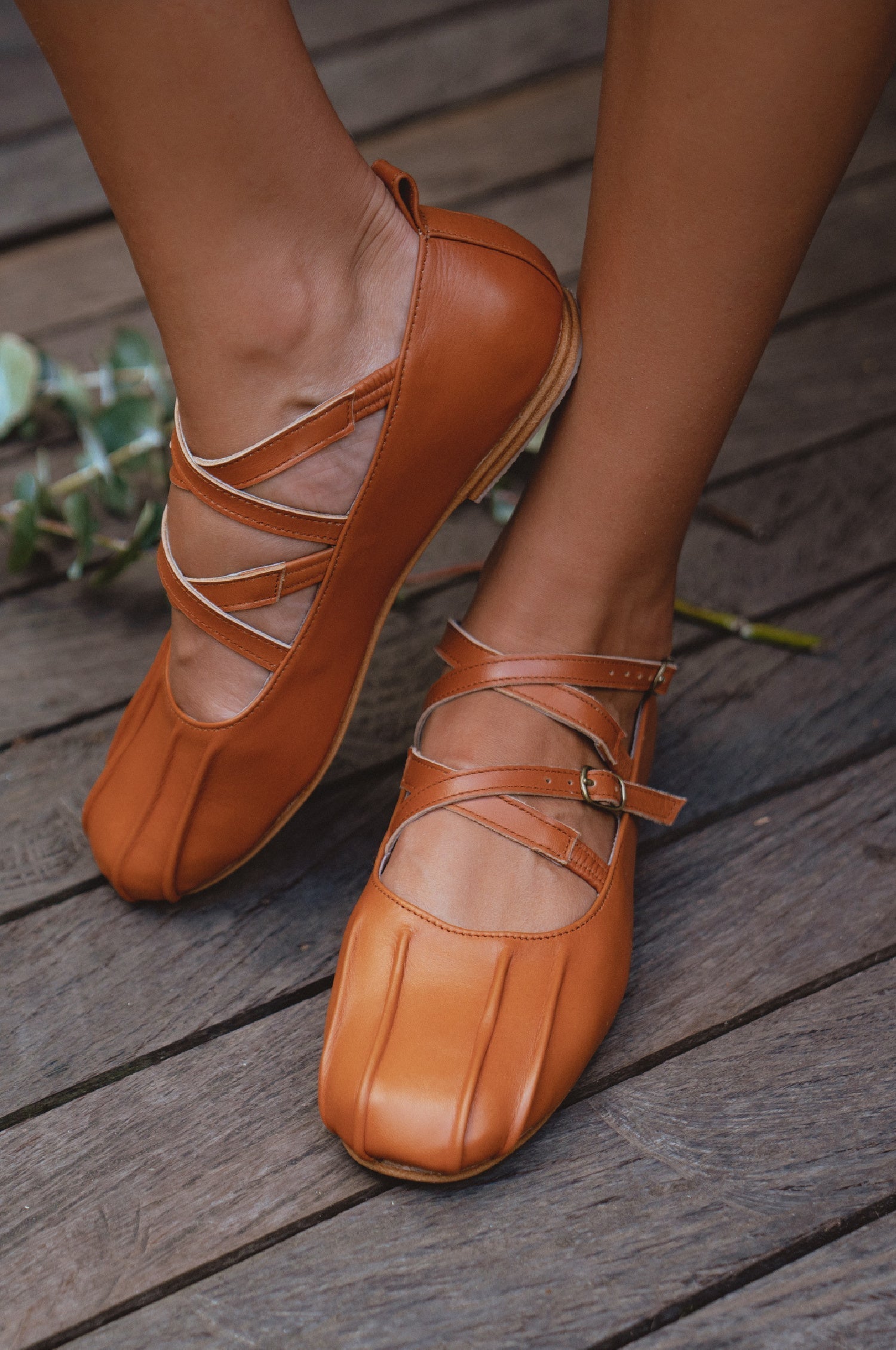Obsession Criss Cross Leather Flats-thumbmail-2