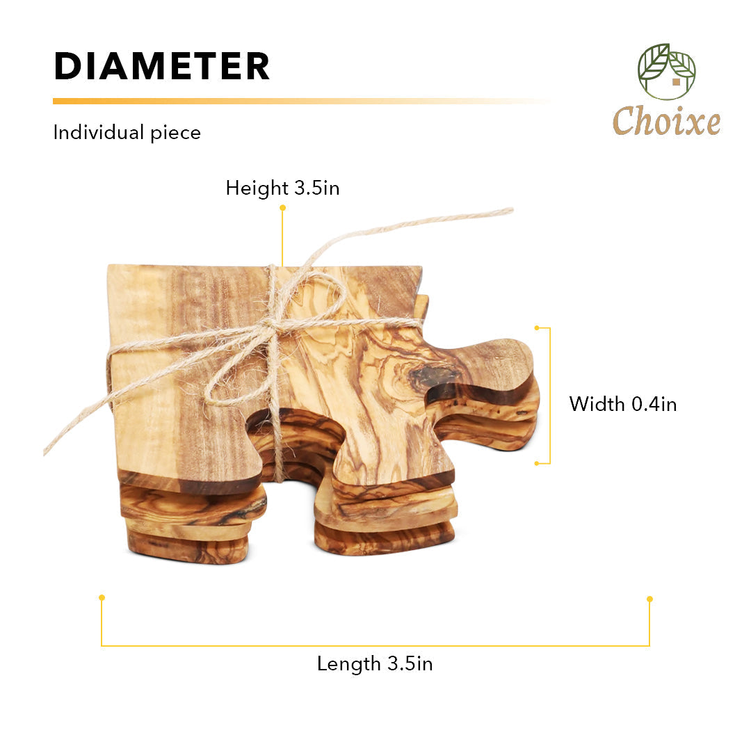 Olive Wood Coaster Puzzle 4-Pcs Set.-thumbmail-10