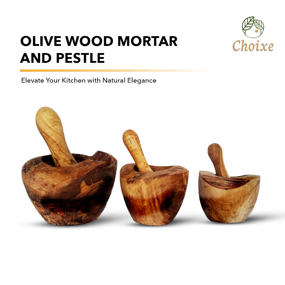 Olive Wood Rustic Mortar and Pestle-thumbmail-2